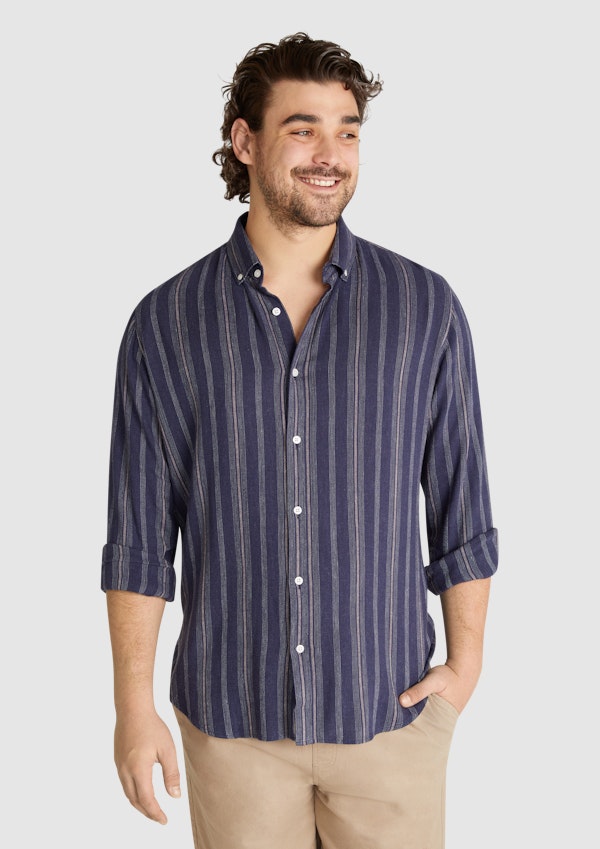 Everett Stripe Linen Blend Shirt