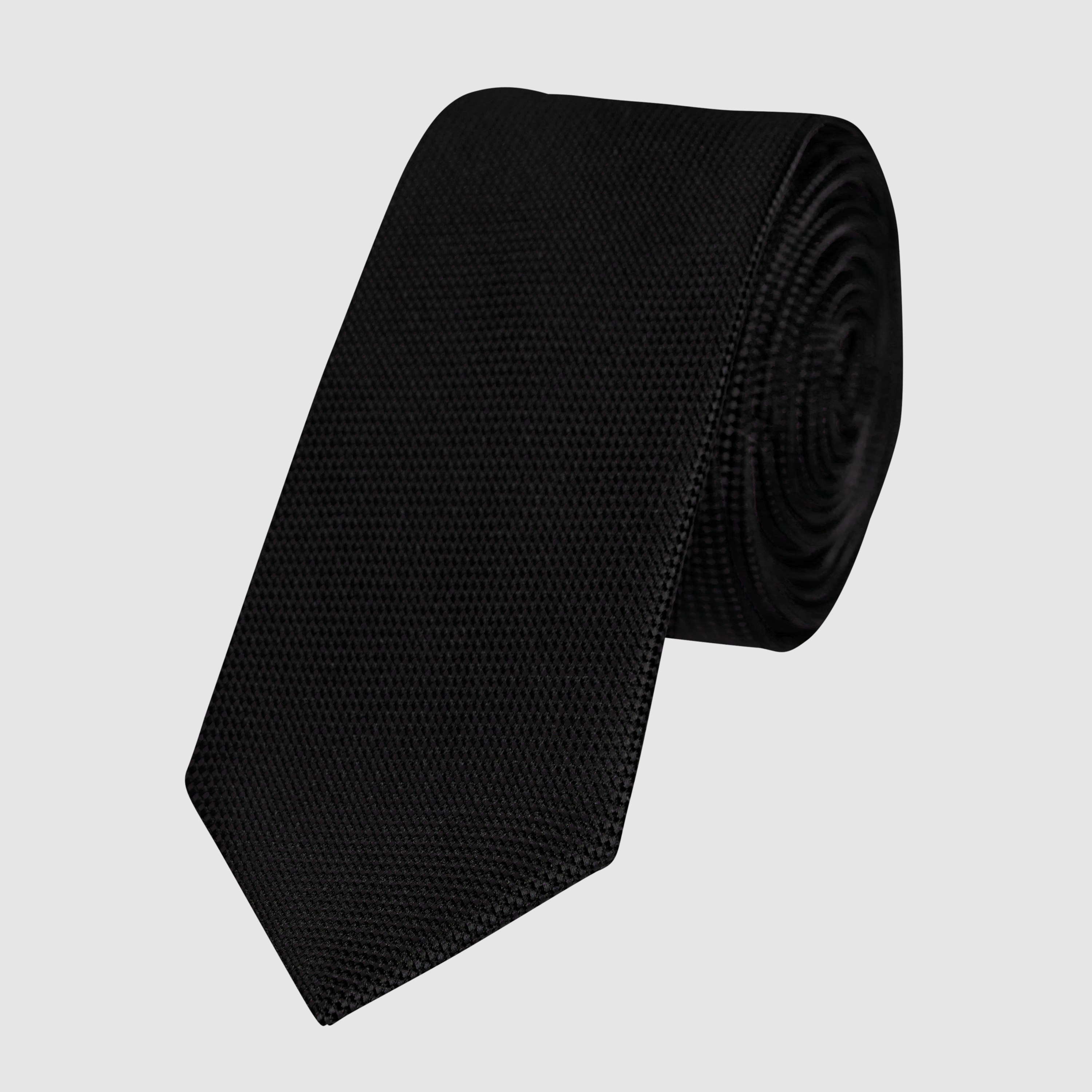 Black Plain Tie 7Cm | Men's Accessories | Johnny Bigg AU