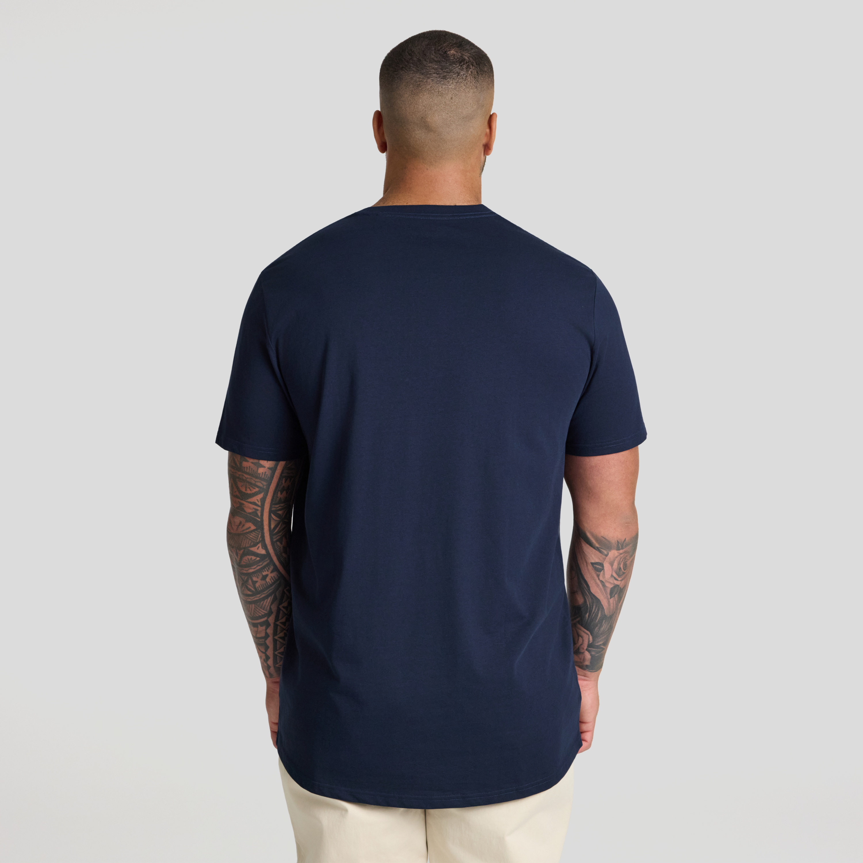 Navy Essential Longline Panel Tee