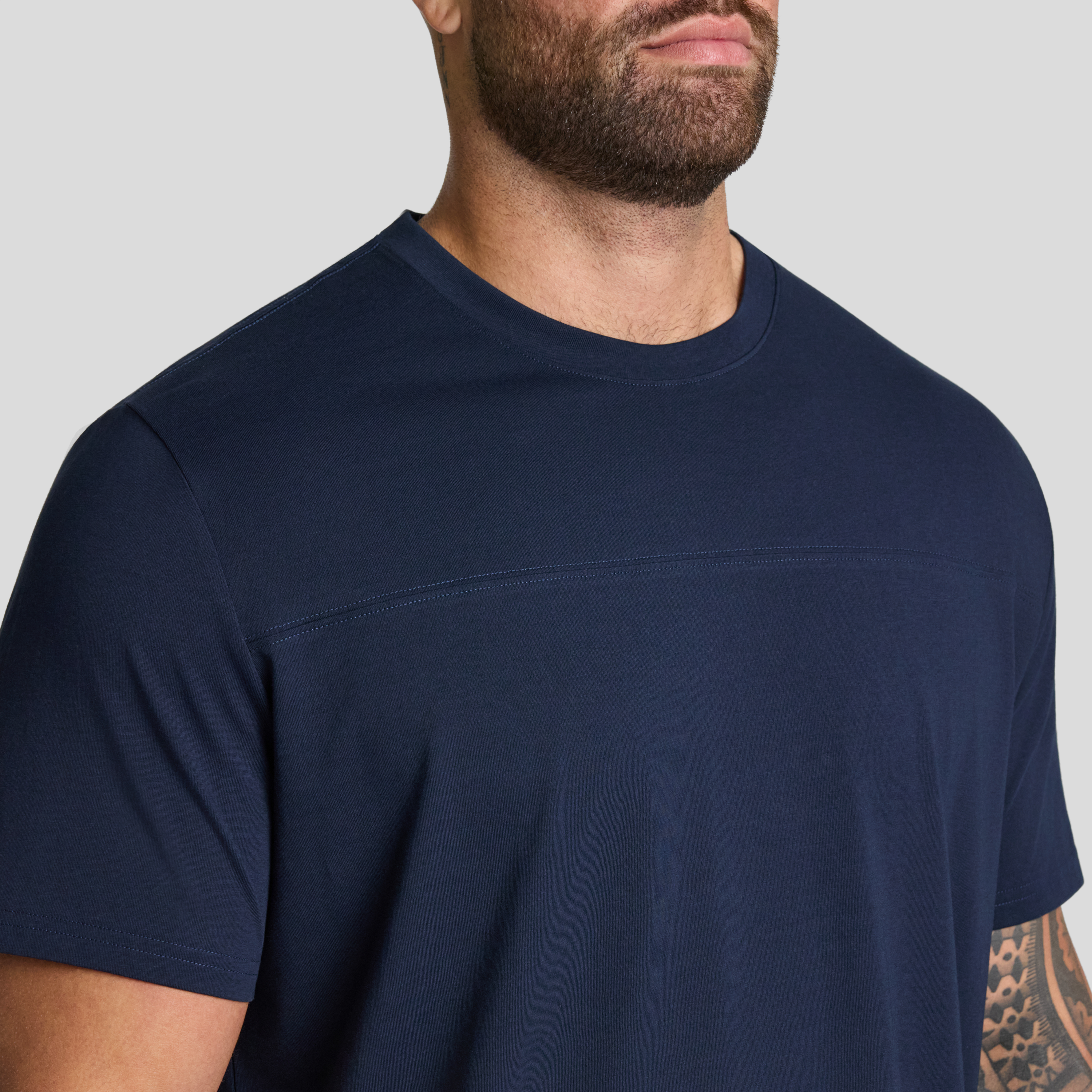 Navy Essential Longline Panel Tee