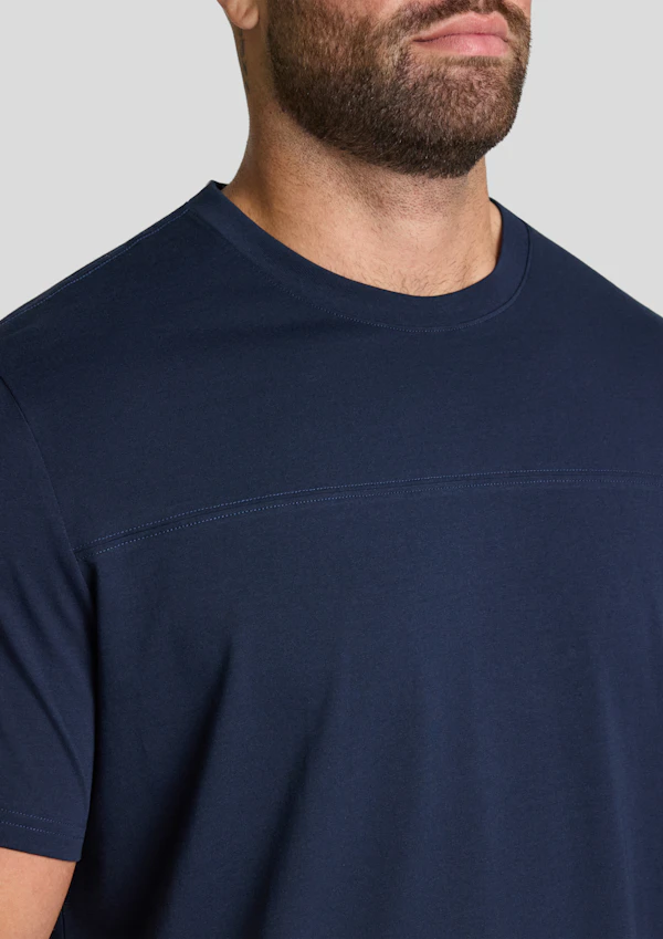 Navy Essential Longline Panel Tee