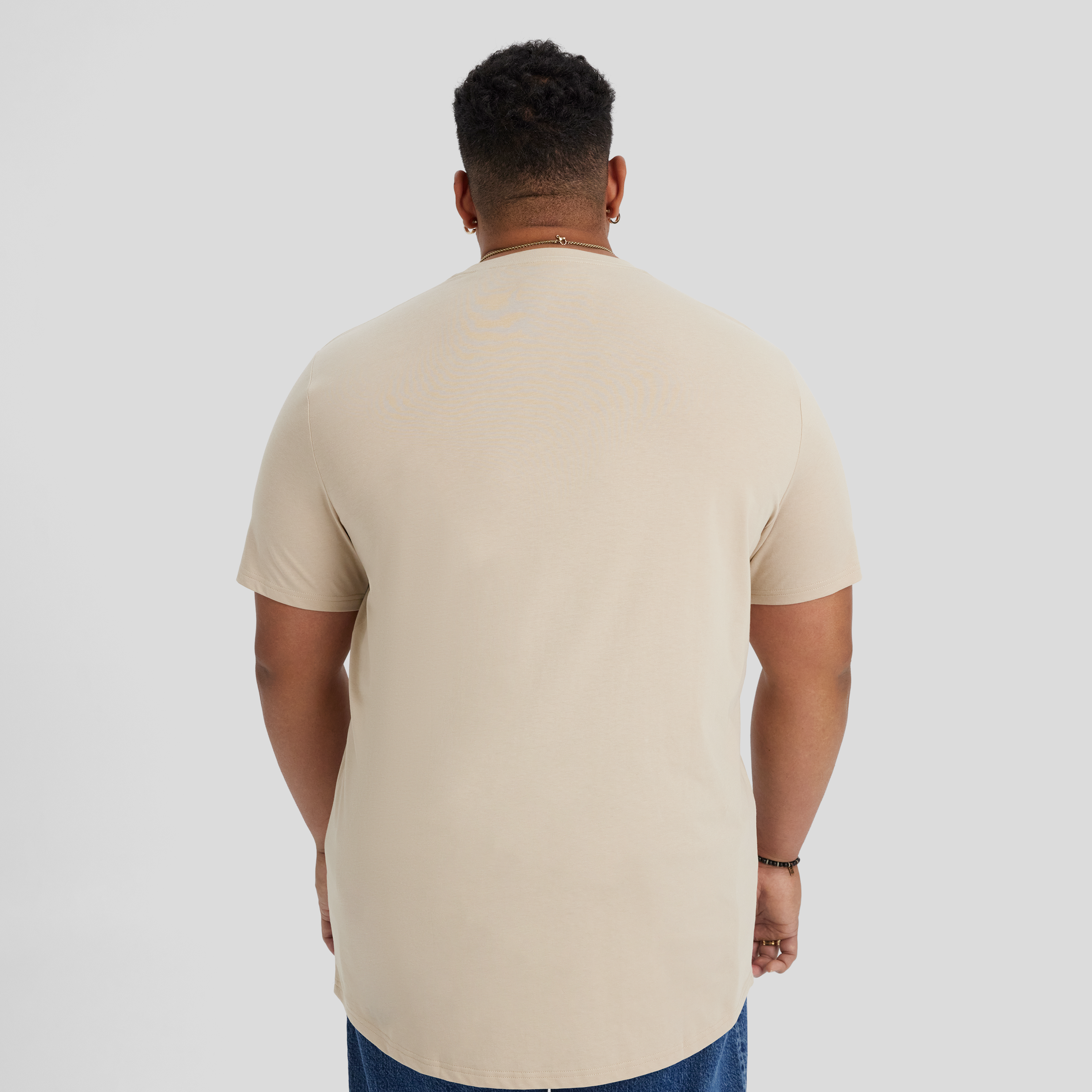 Almond Essential Longline Scoop Tee