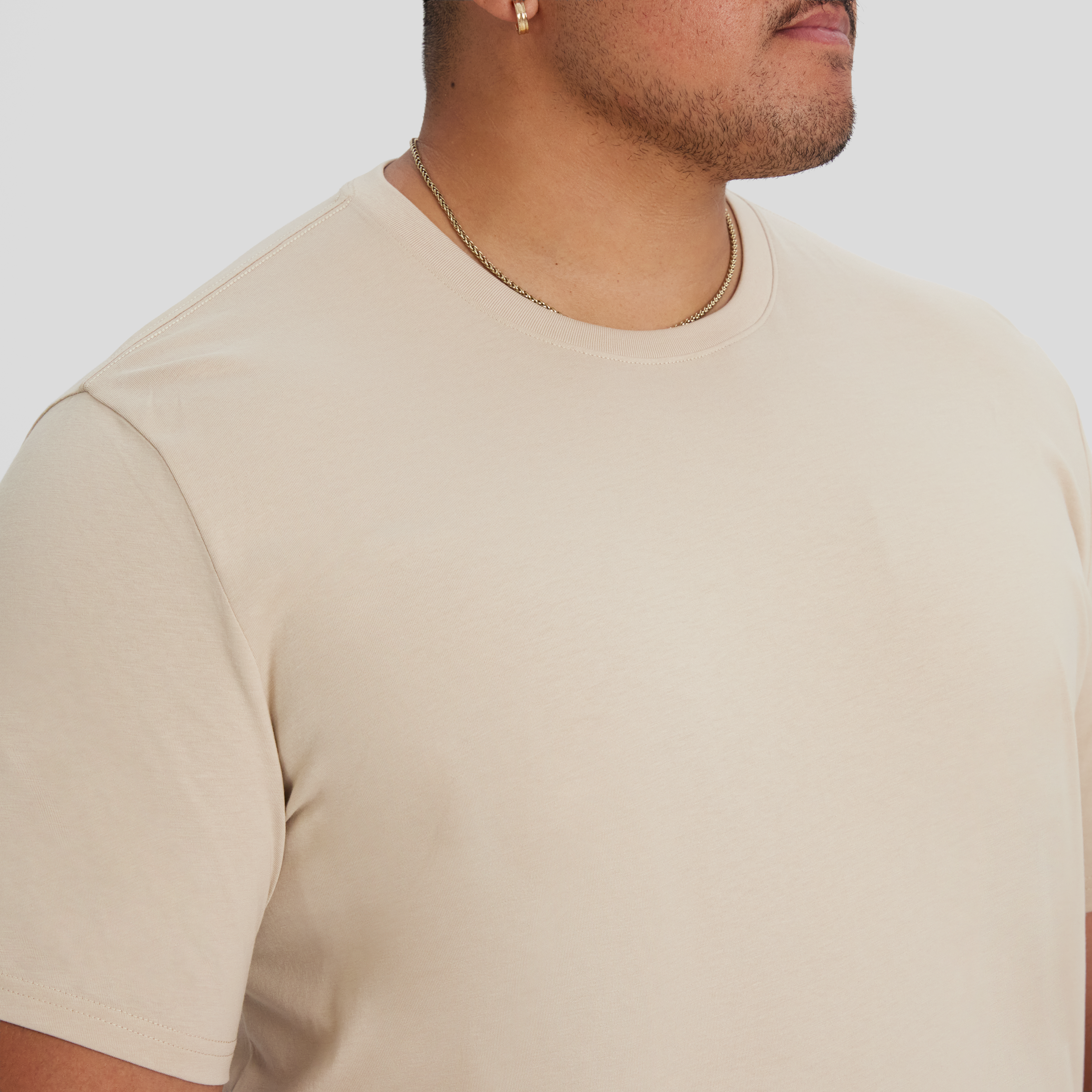 Almond Essential Longline Scoop Tee