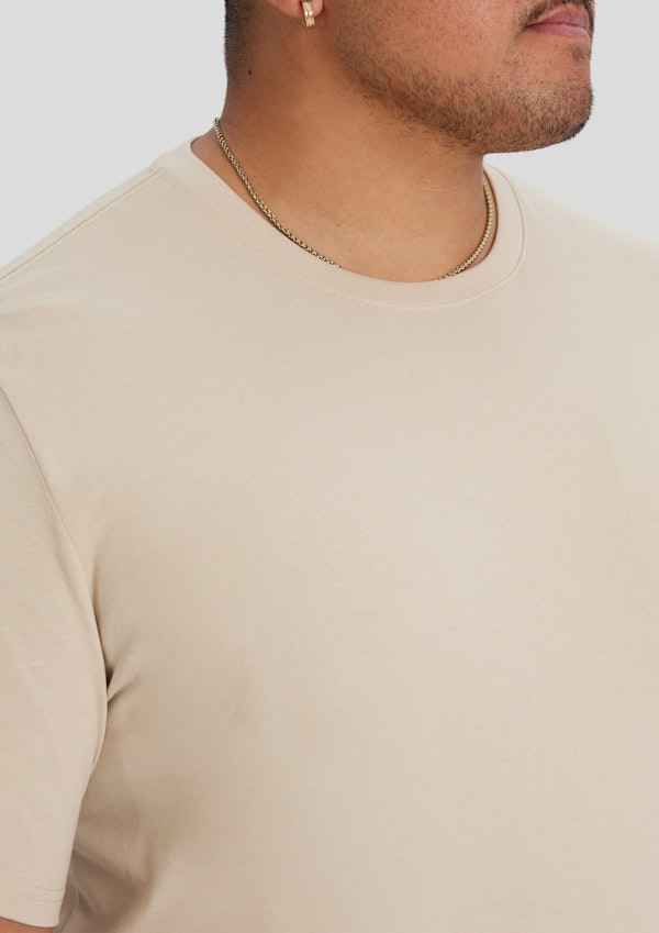 Almond Essential Longline Scoop Tee