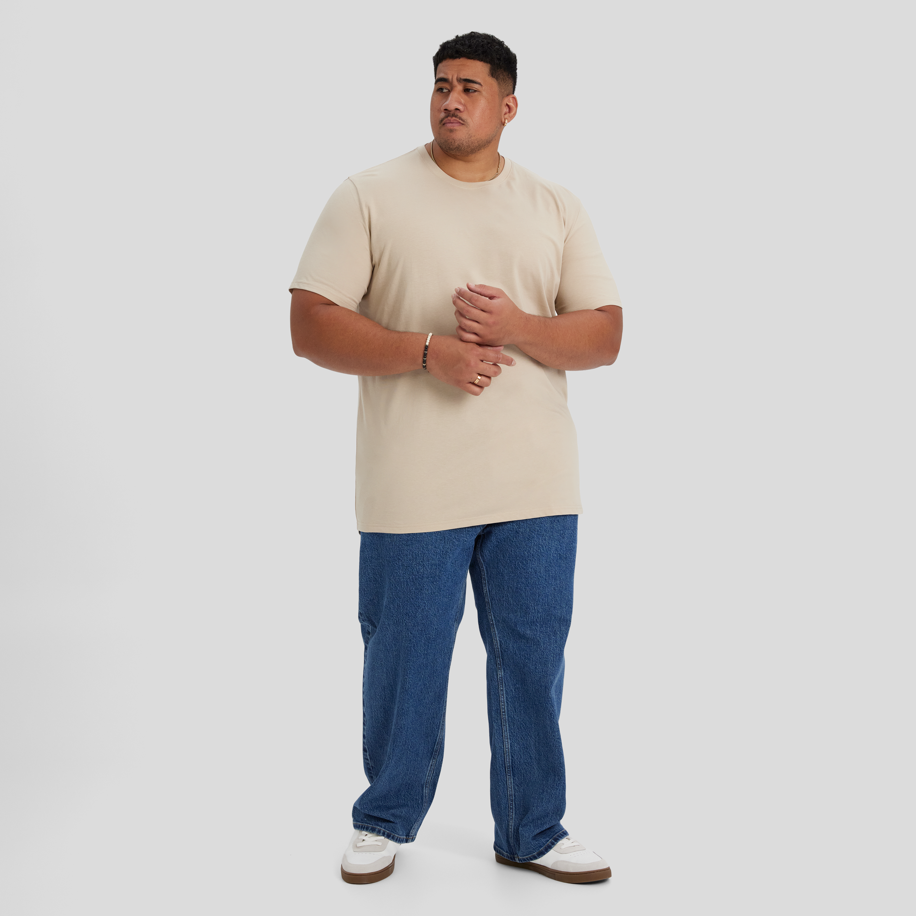 Almond Essential Longline Scoop Tee