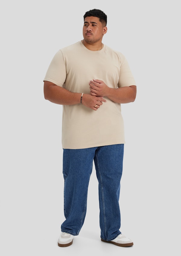 Almond Essential Longline Scoop Tee