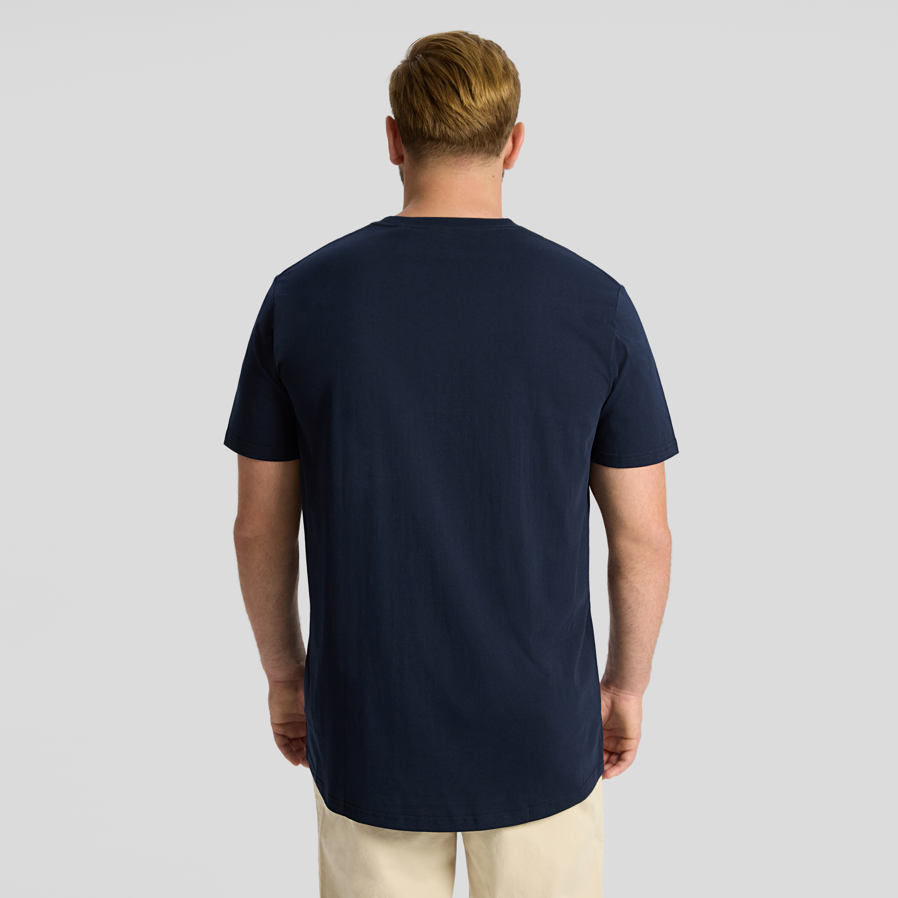 Navy Essential Longline Scoop Tee