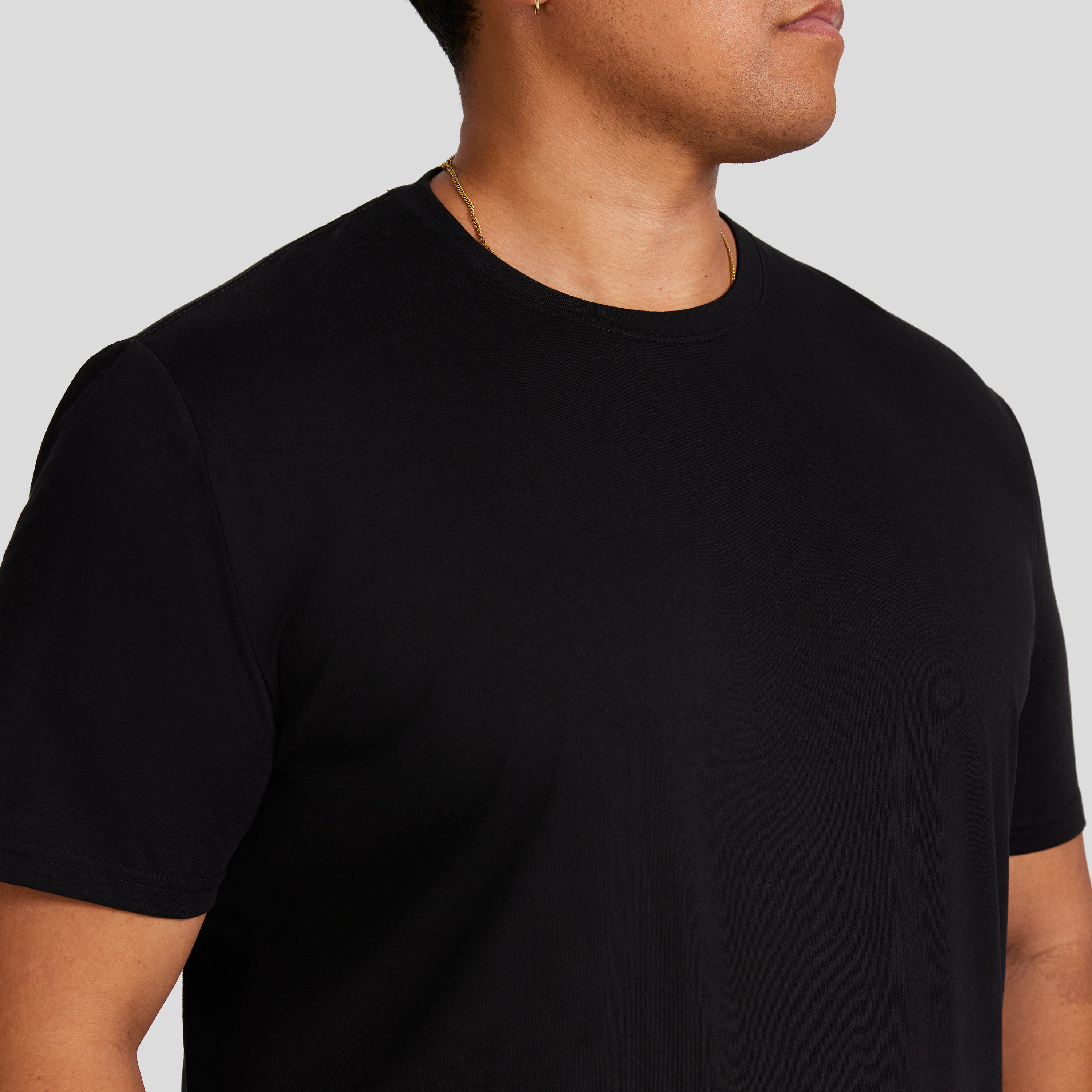 Black Essential Crew Neck Tee