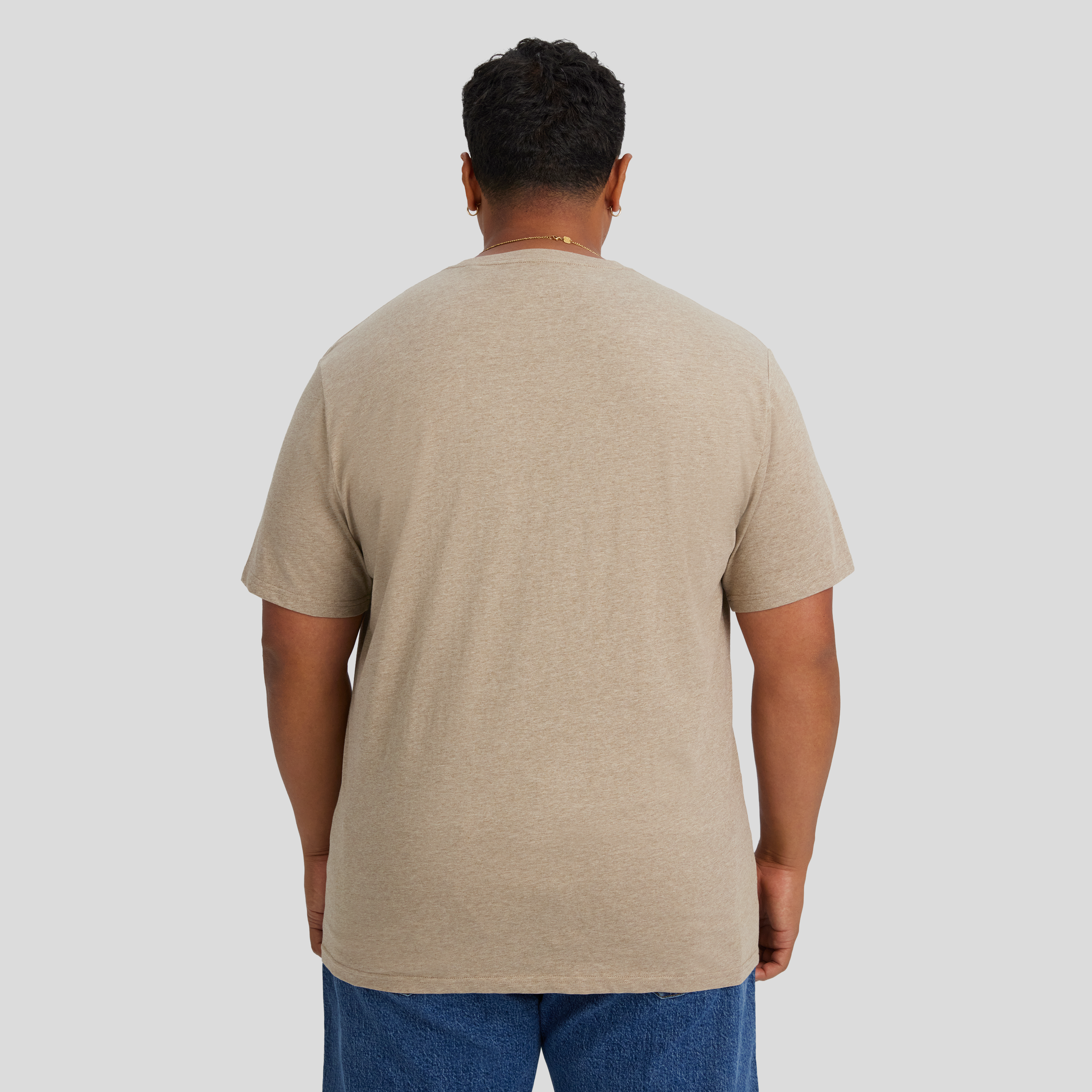 Beige Marle Essential Crew Neck Tee