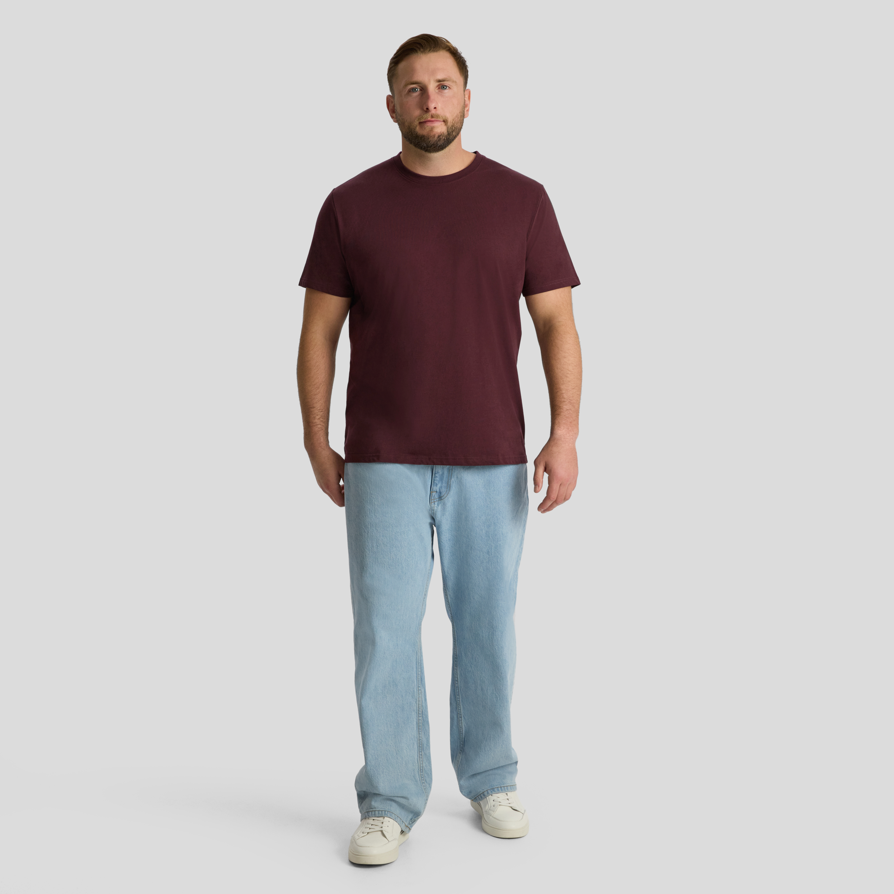 Burgundy Essential Crew Neck Tee