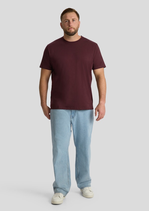 Burgundy Essential Crew Neck Tee