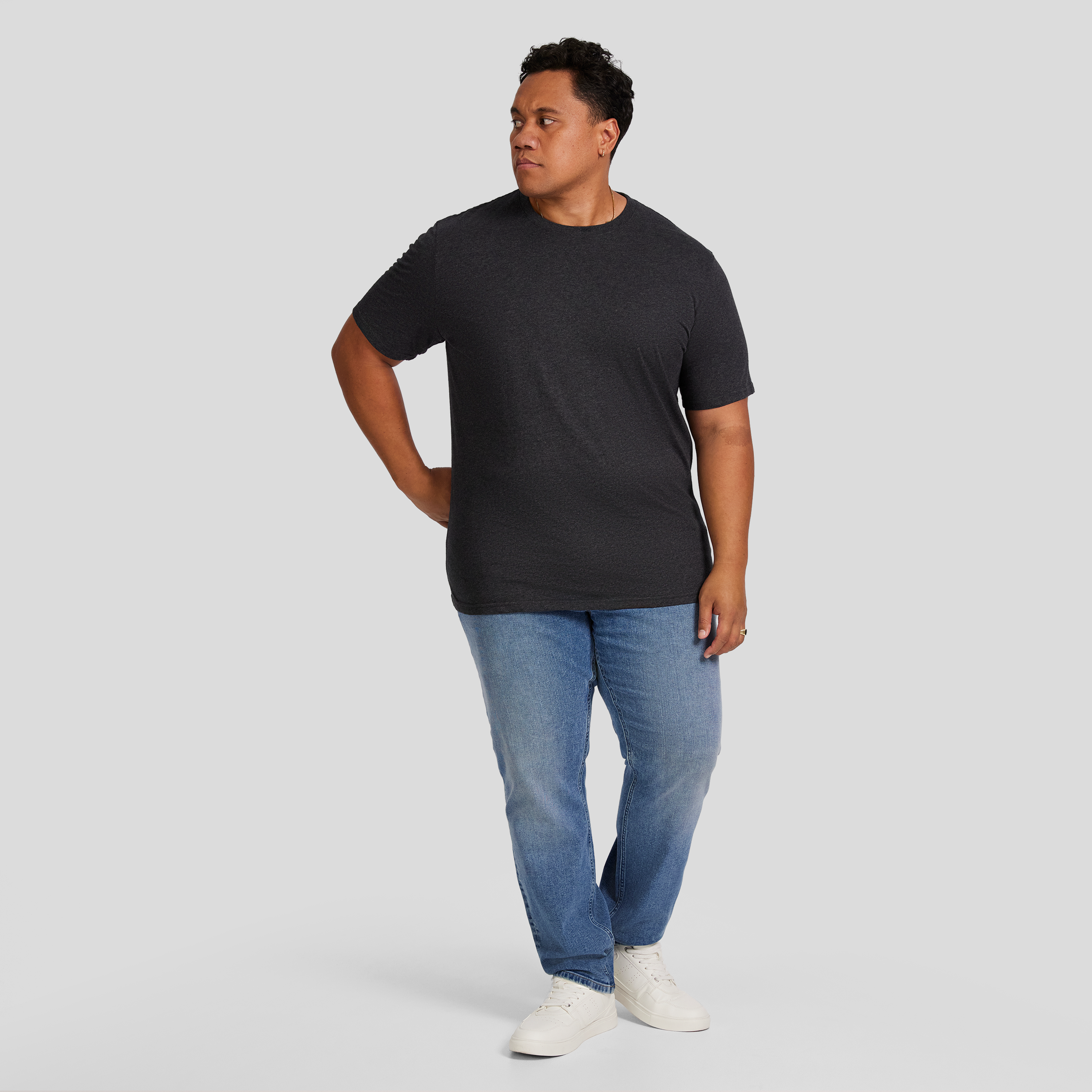 Charcoal Essential Crew Neck Tee