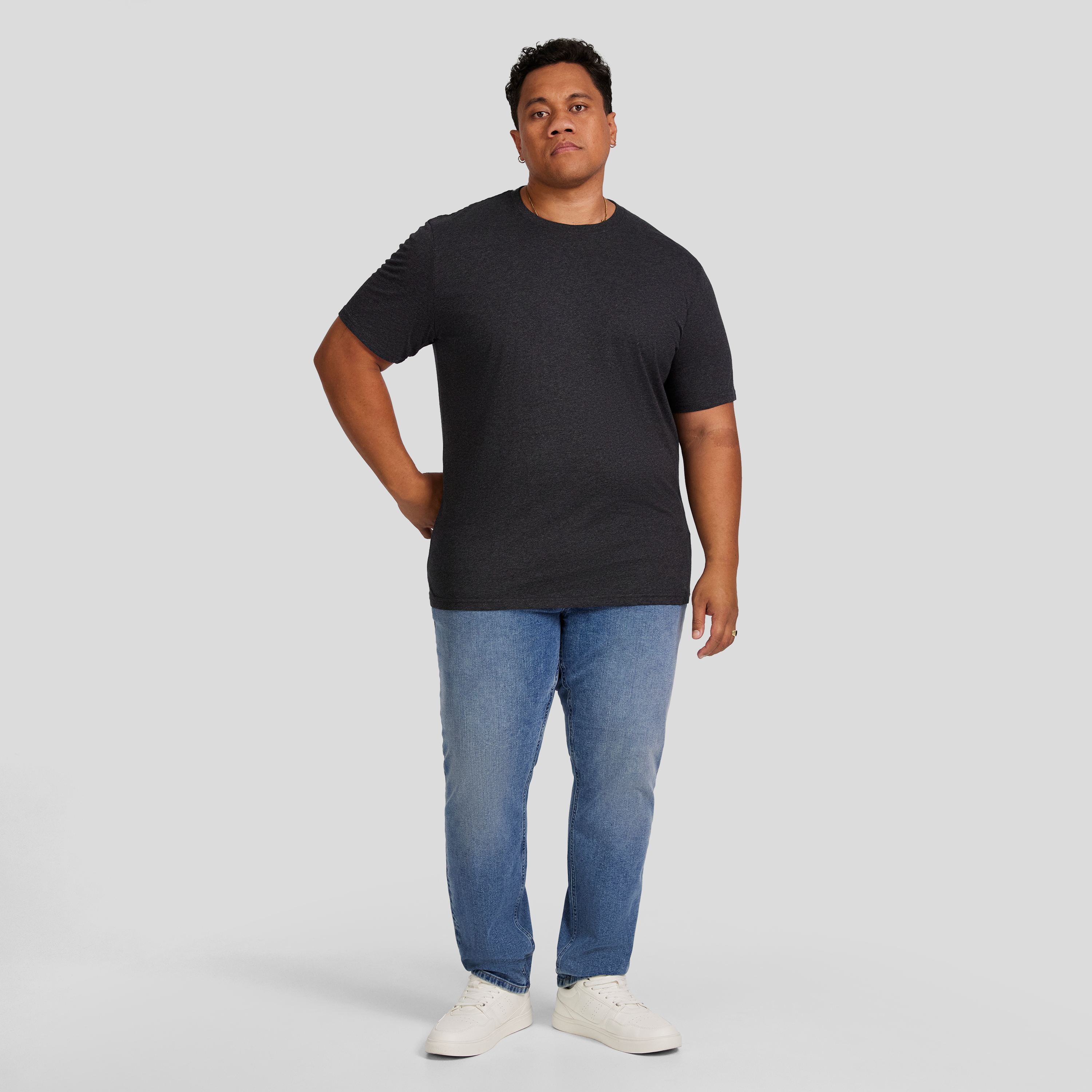 Charcoal Essential Crew Neck Tee