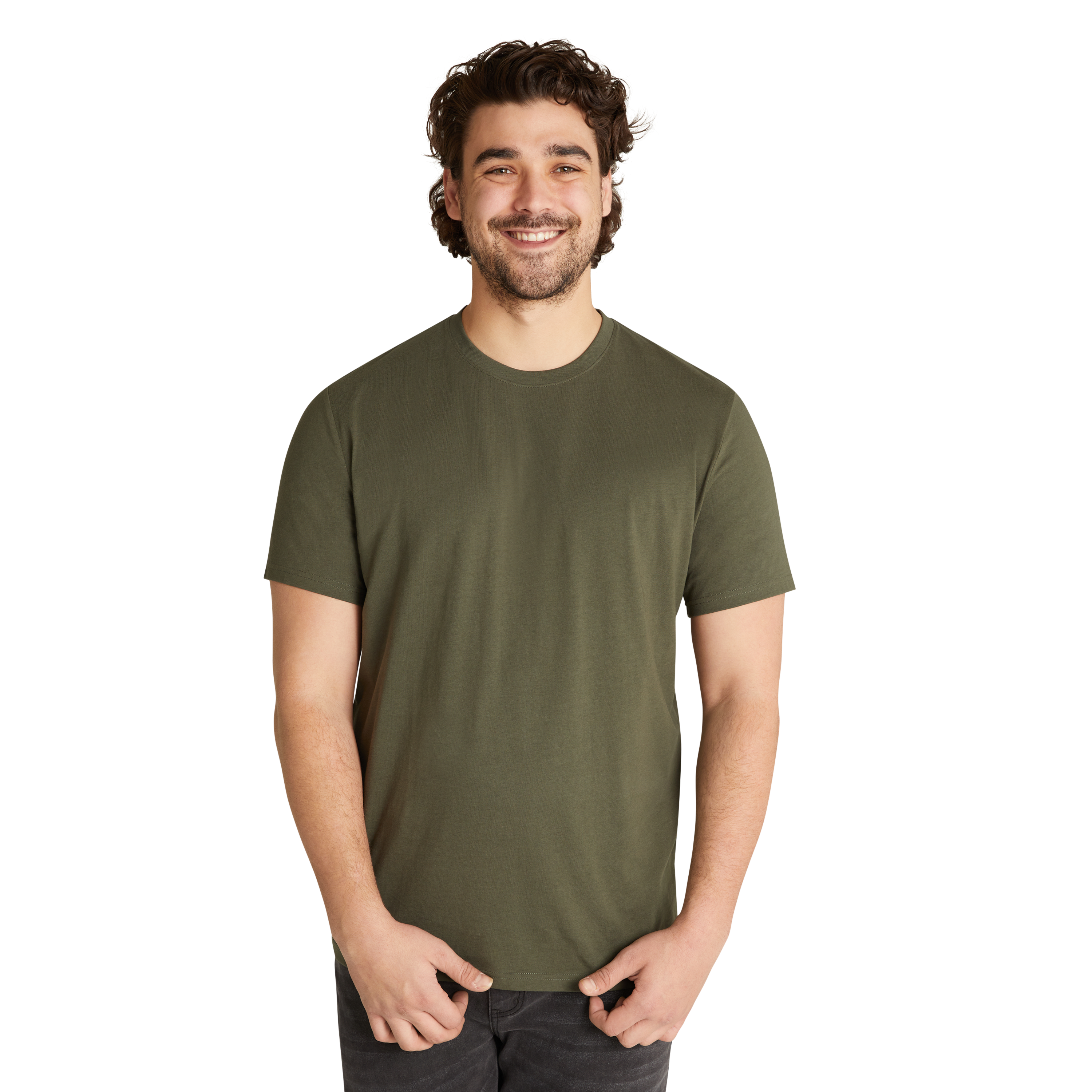 Dark Olive Essential Crew Neck Tee | Men's Tops | Johnny Bigg US