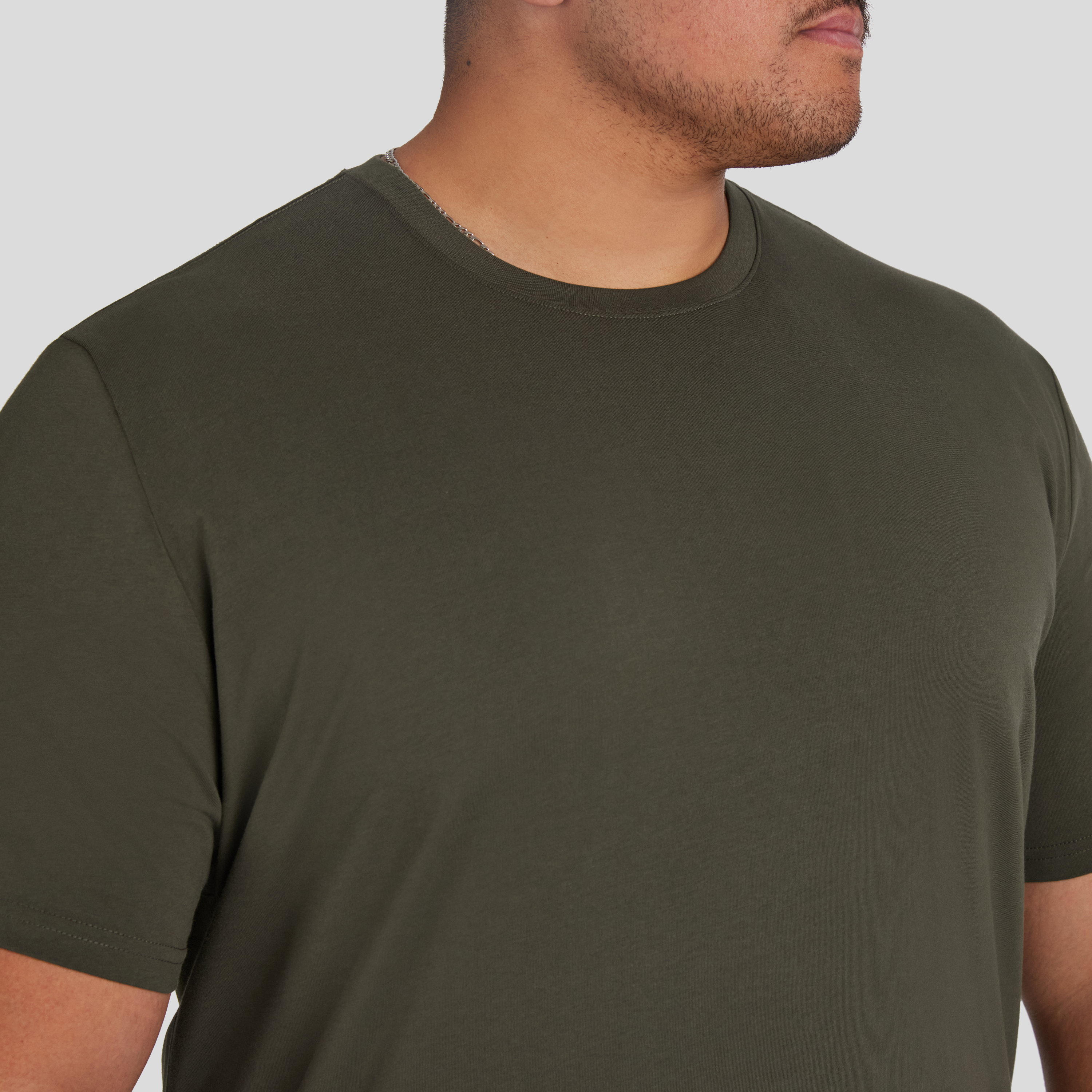Khaki Essential Crew Neck Tee