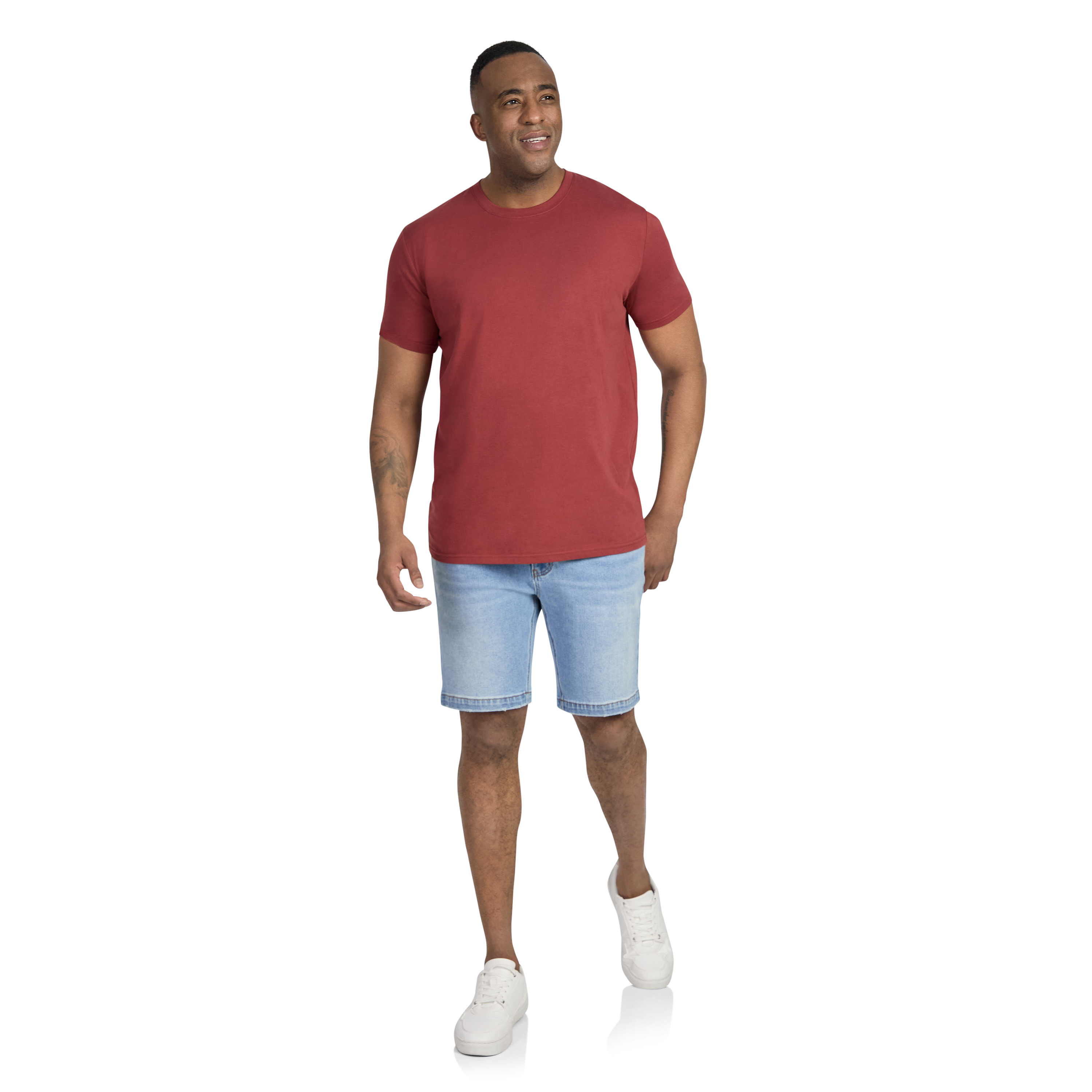 Sunset Red Essential Crew Neck Tee