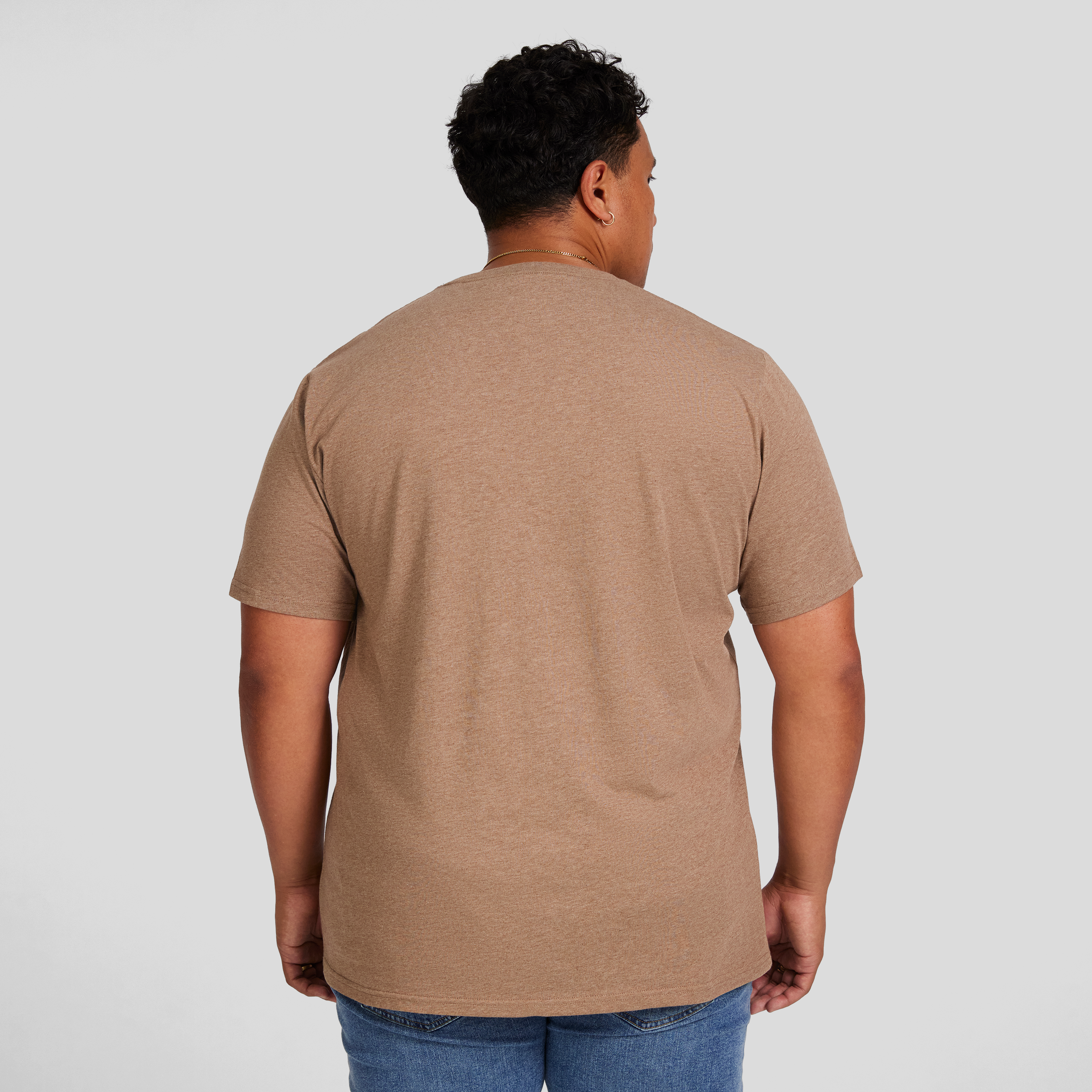 Taupe Marle Essential Crew Neck Tee