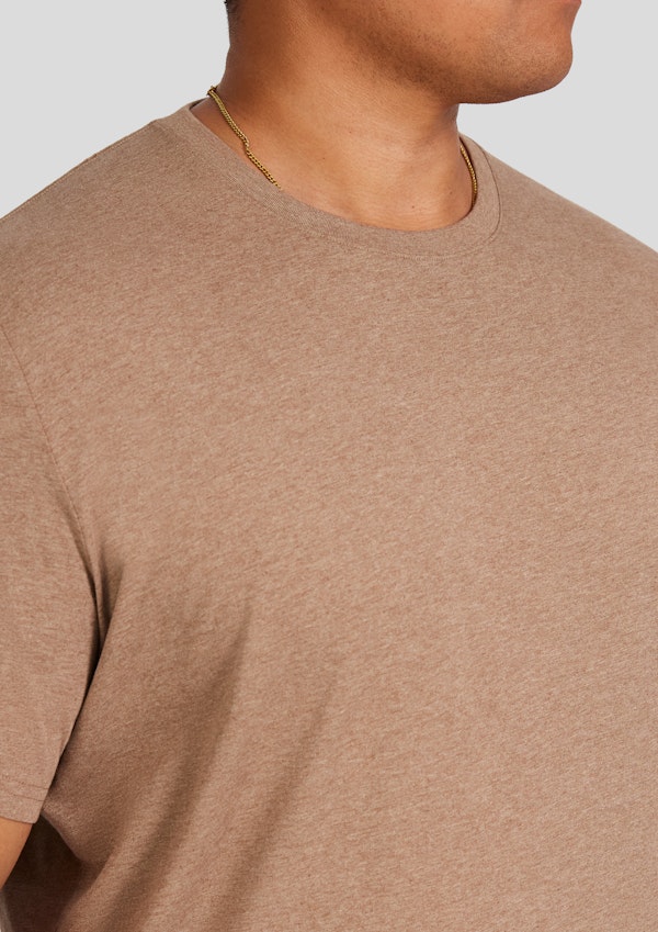 Taupe Marle Essential Crew Neck Tee
