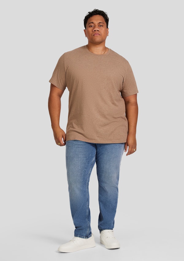 Taupe Marle Essential Crew Neck Tee
