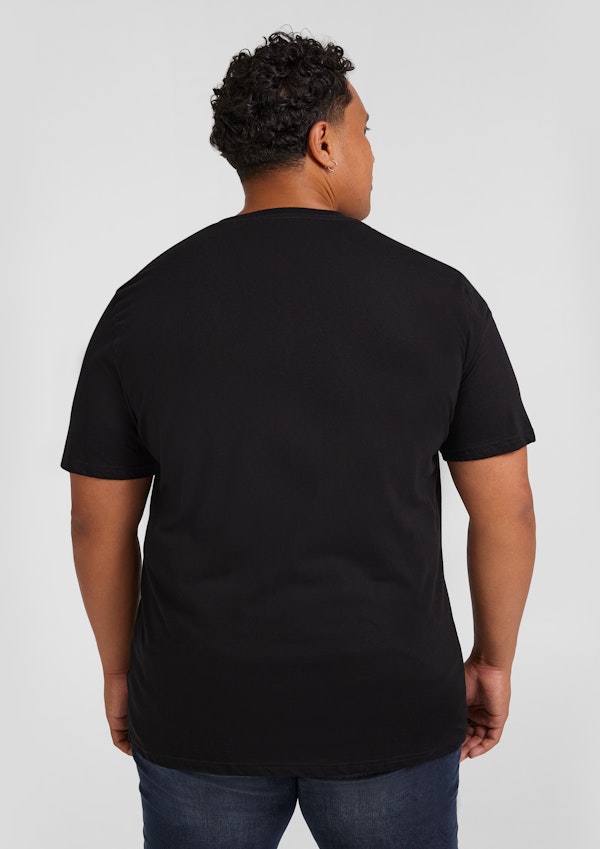 Black Essential V Neck Tee