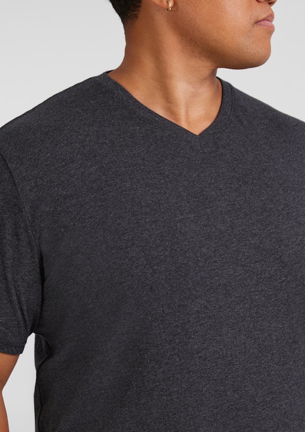 Charcoal Essential V Neck Tee