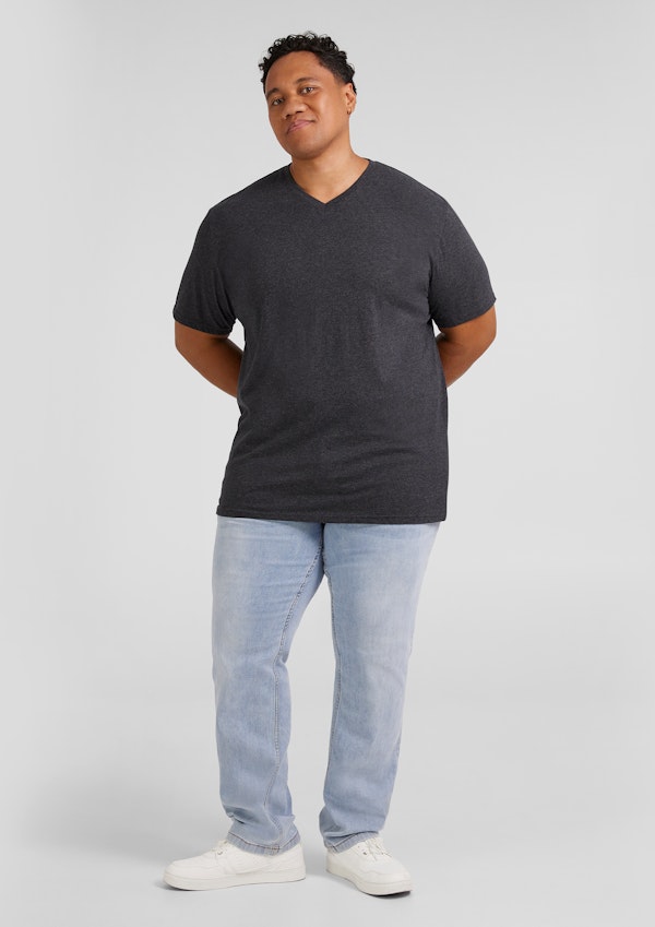 Charcoal Essential V Neck Tee