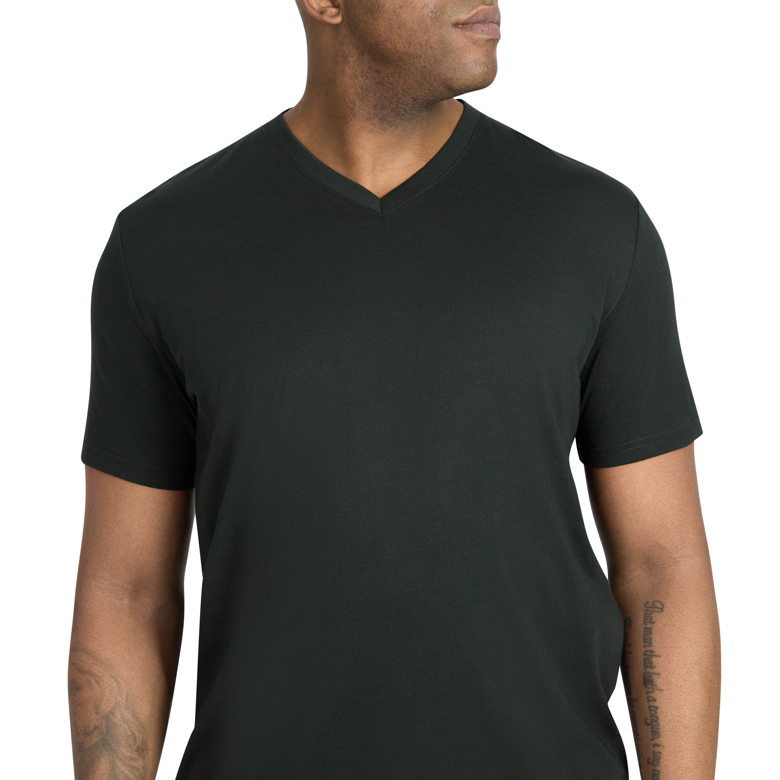 Dark Green Essential V Neck Tee