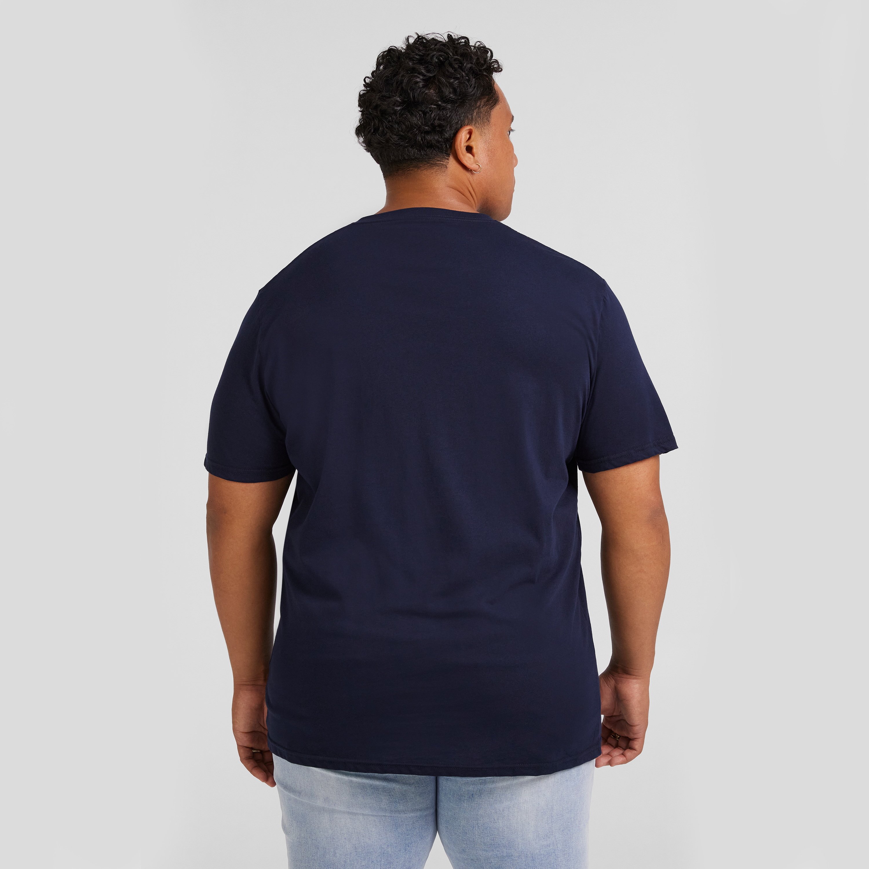 Navy Essential V Neck Tee