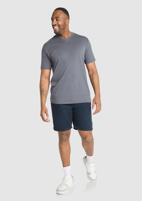 Slate Essential V Neck Tee