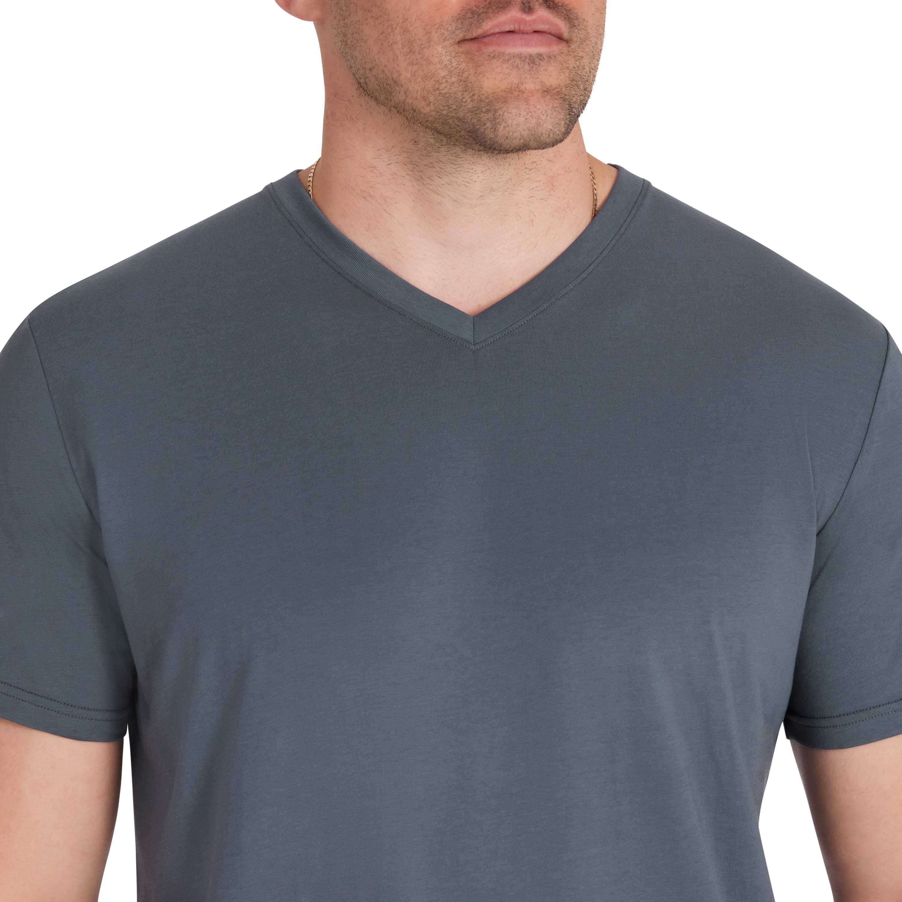 Steel Blue Essential V Neck Tee