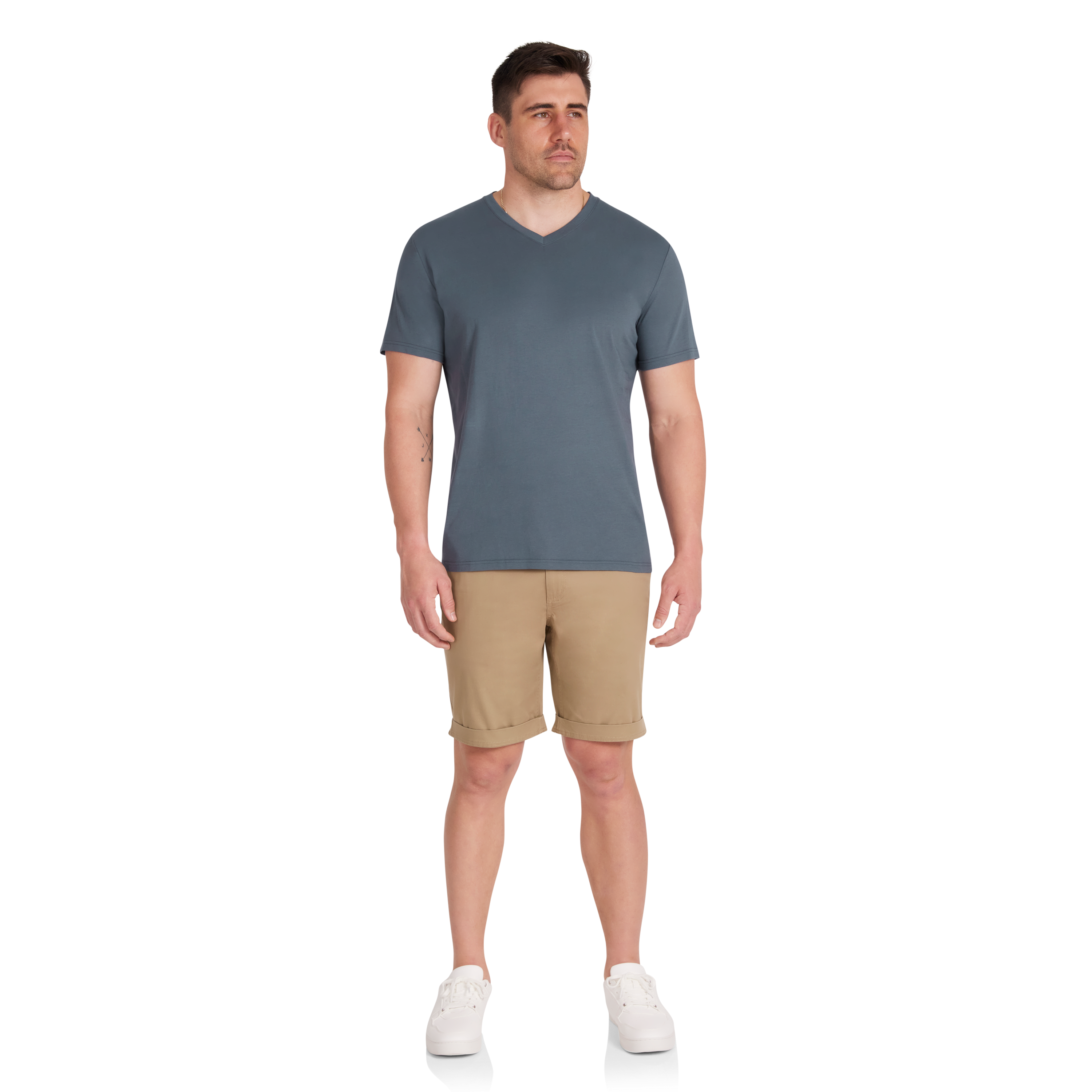 Steel Blue Essential V Neck Tee