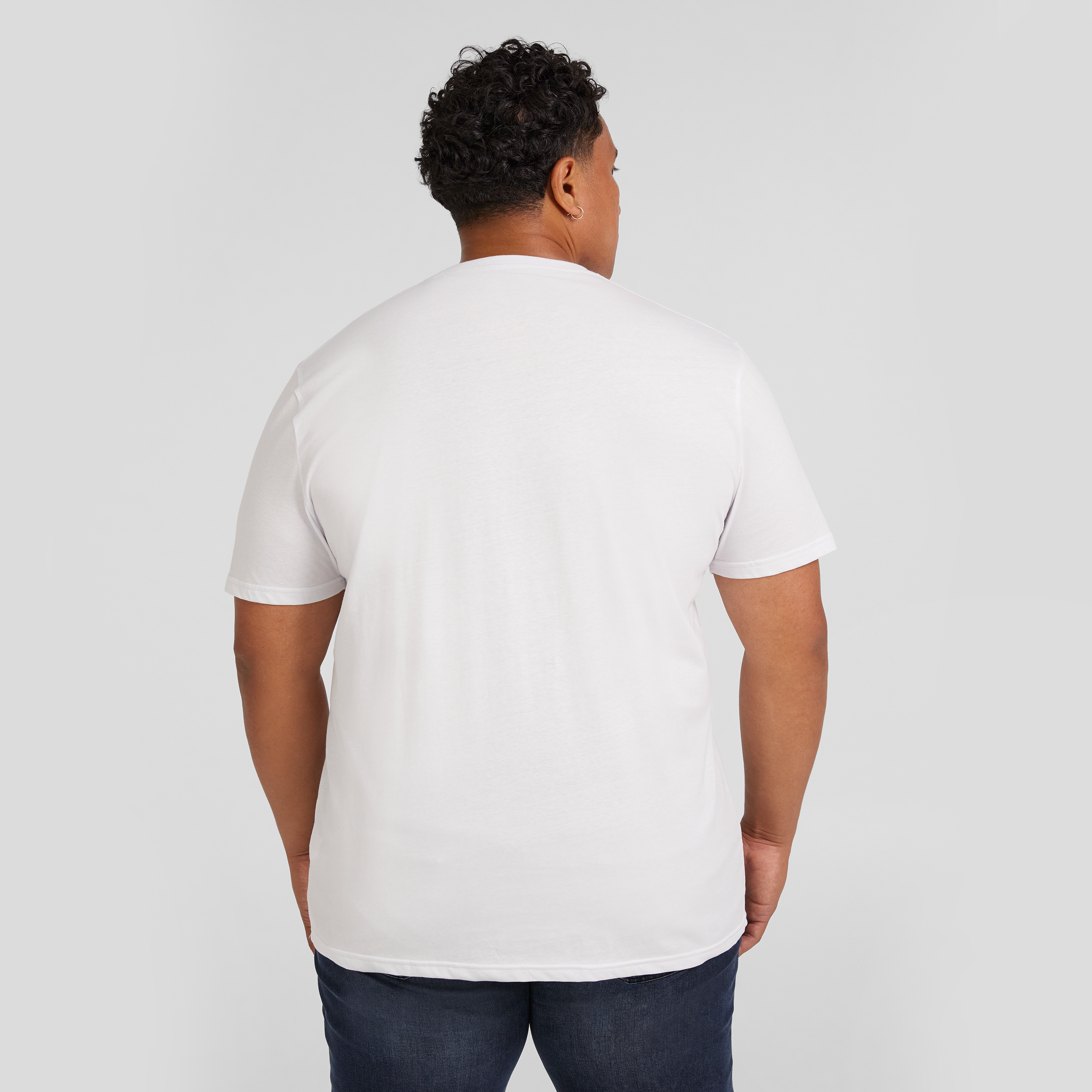 White Essential V Neck Tee