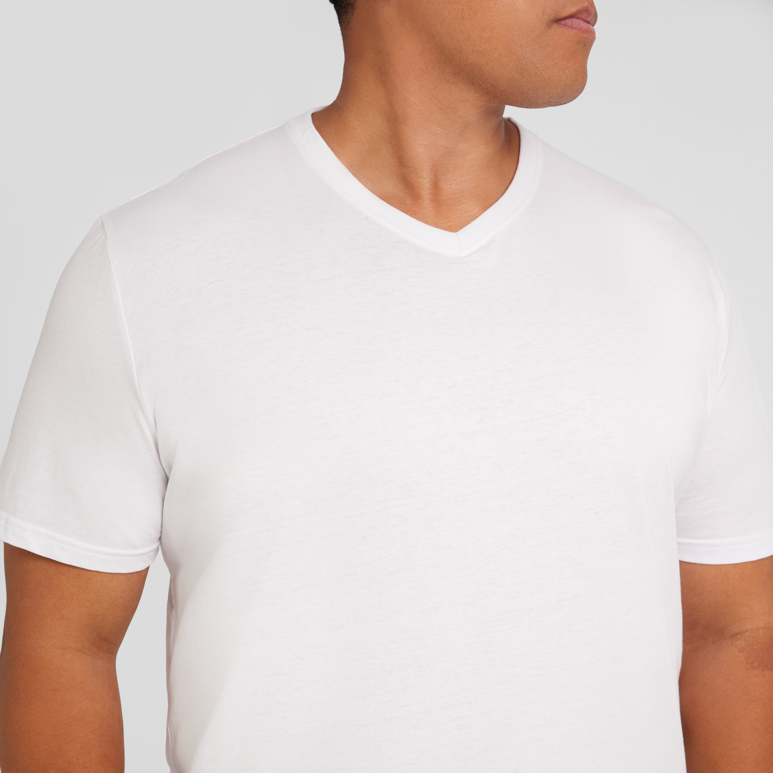 White Essential V Neck Tee