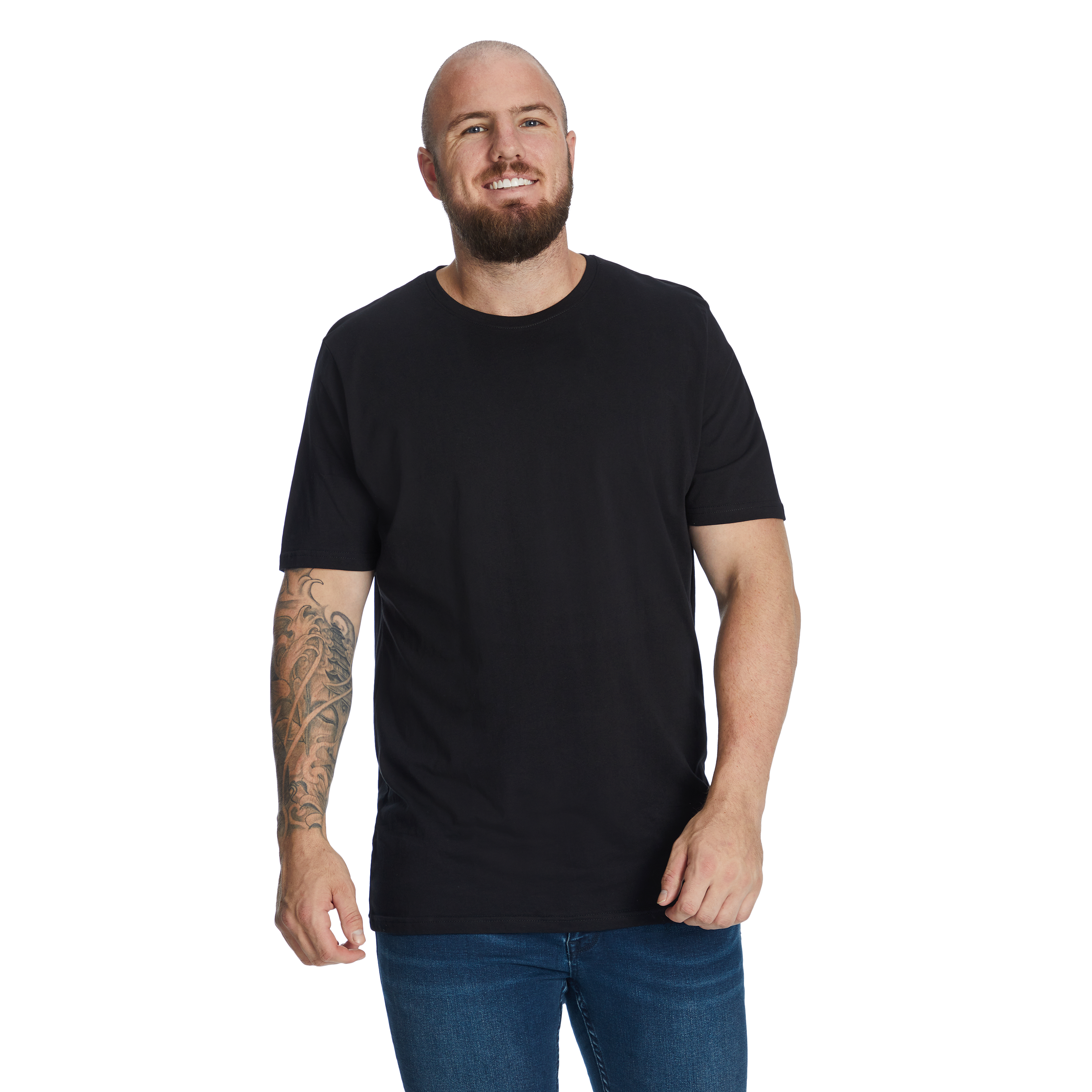 Black Essential Crew Neck Tee | Men's Tops | Johnny Bigg US