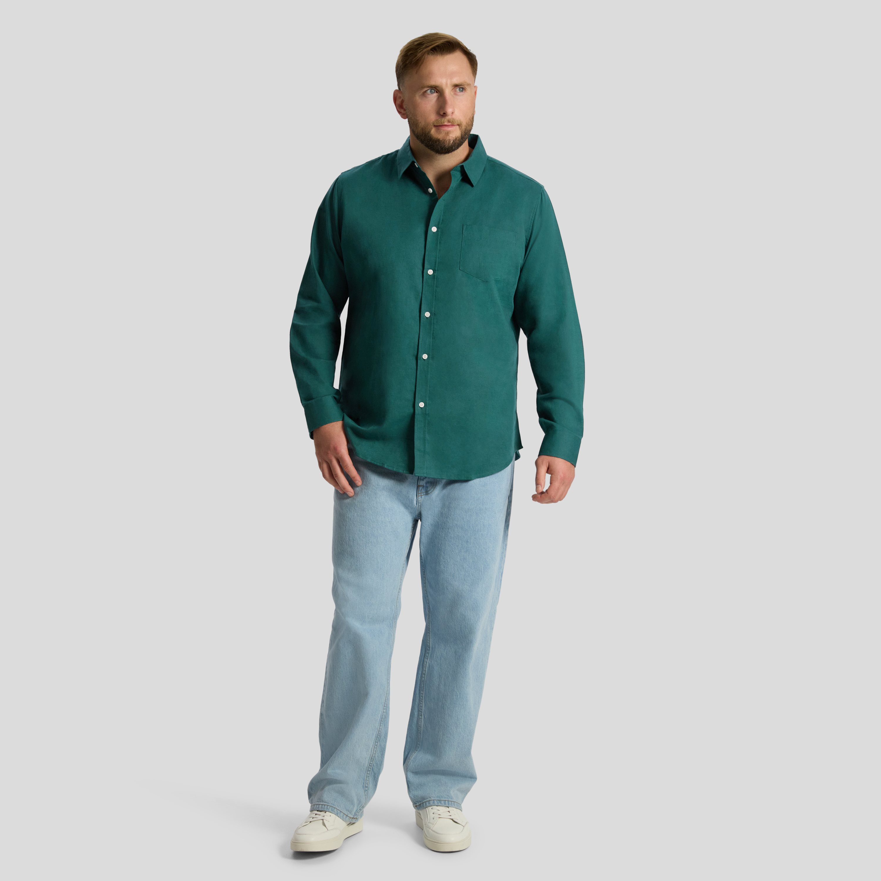 Dark Teal Anders Linen Shirt