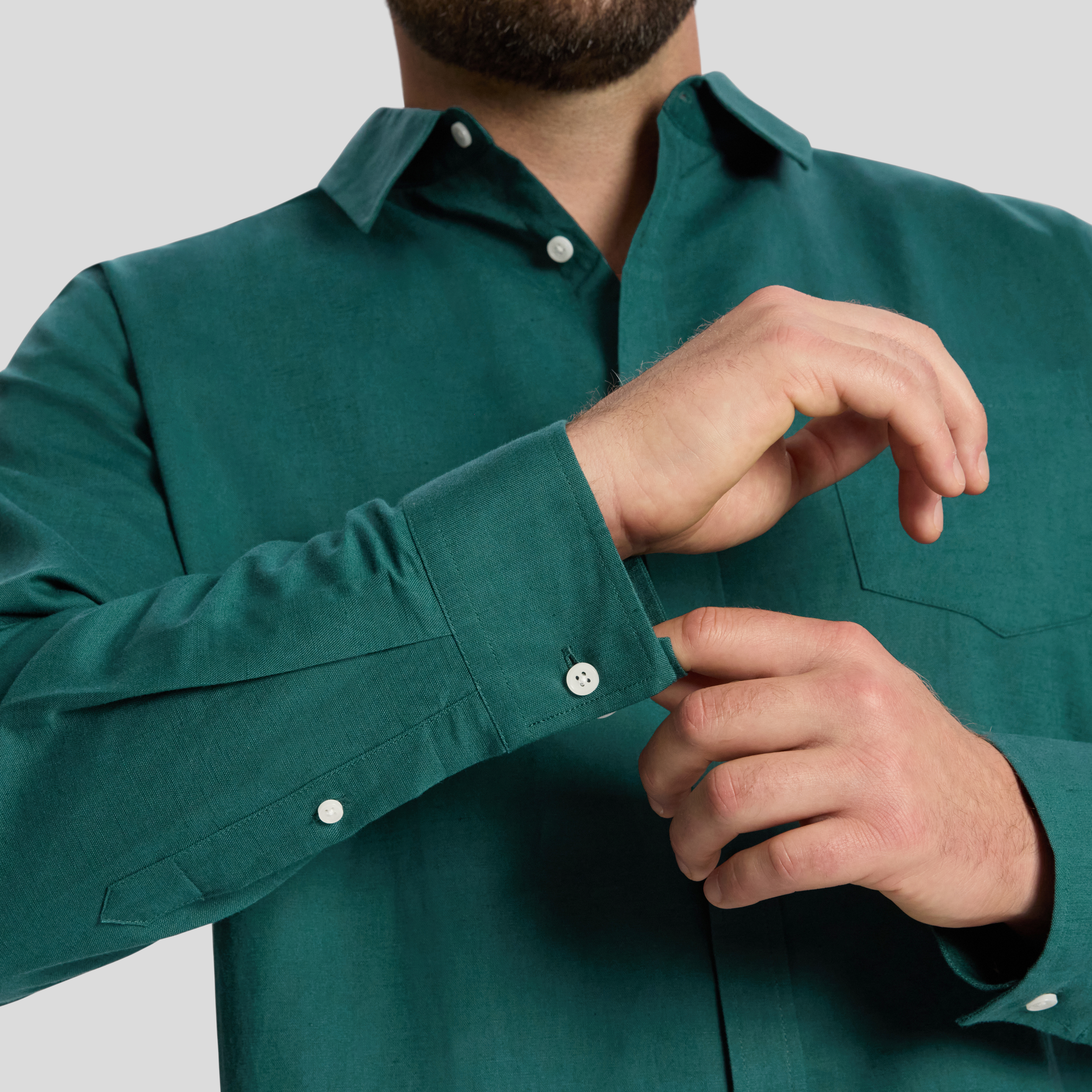 Dark Teal Anders Linen Shirt