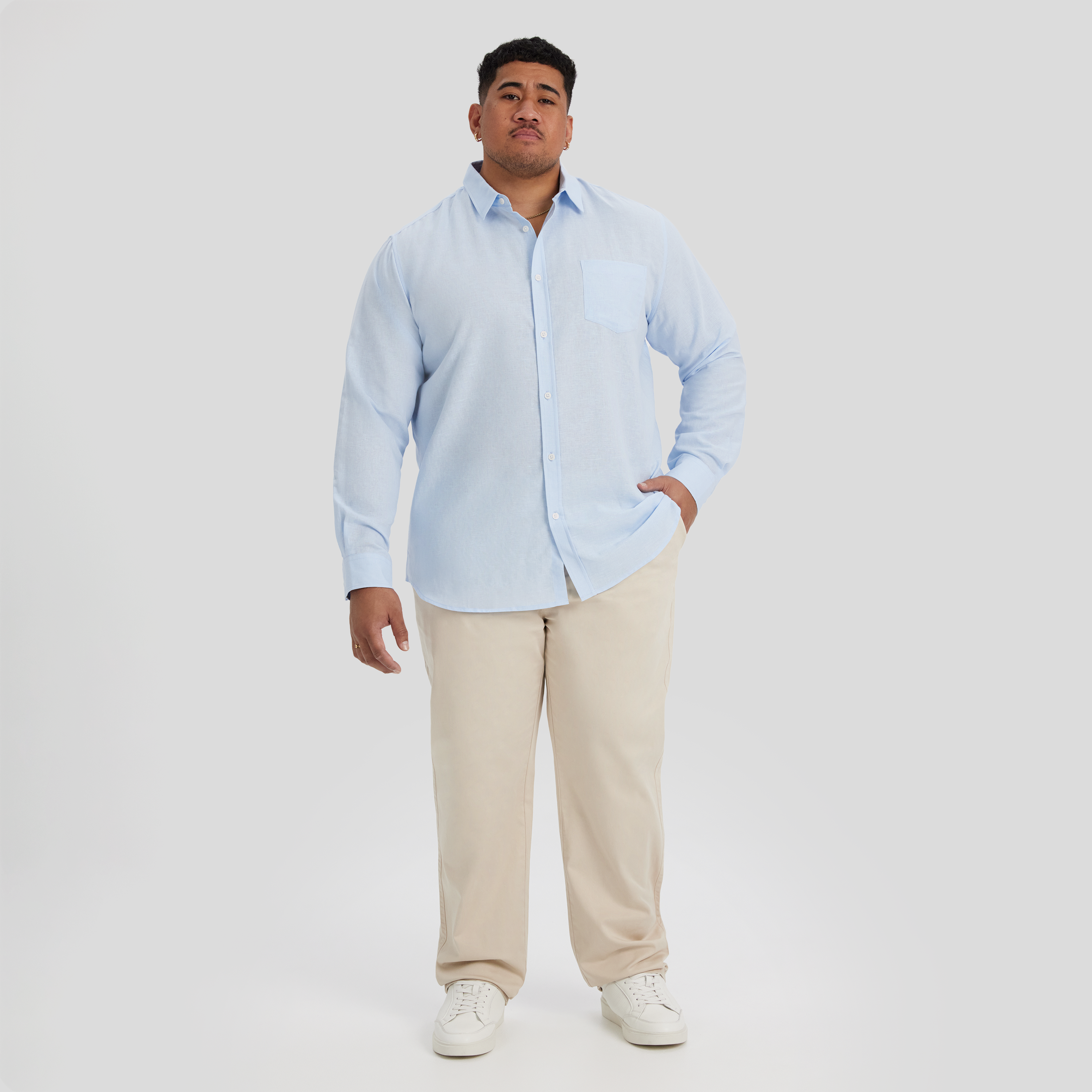 Pale Blue Anders Linen Shirt