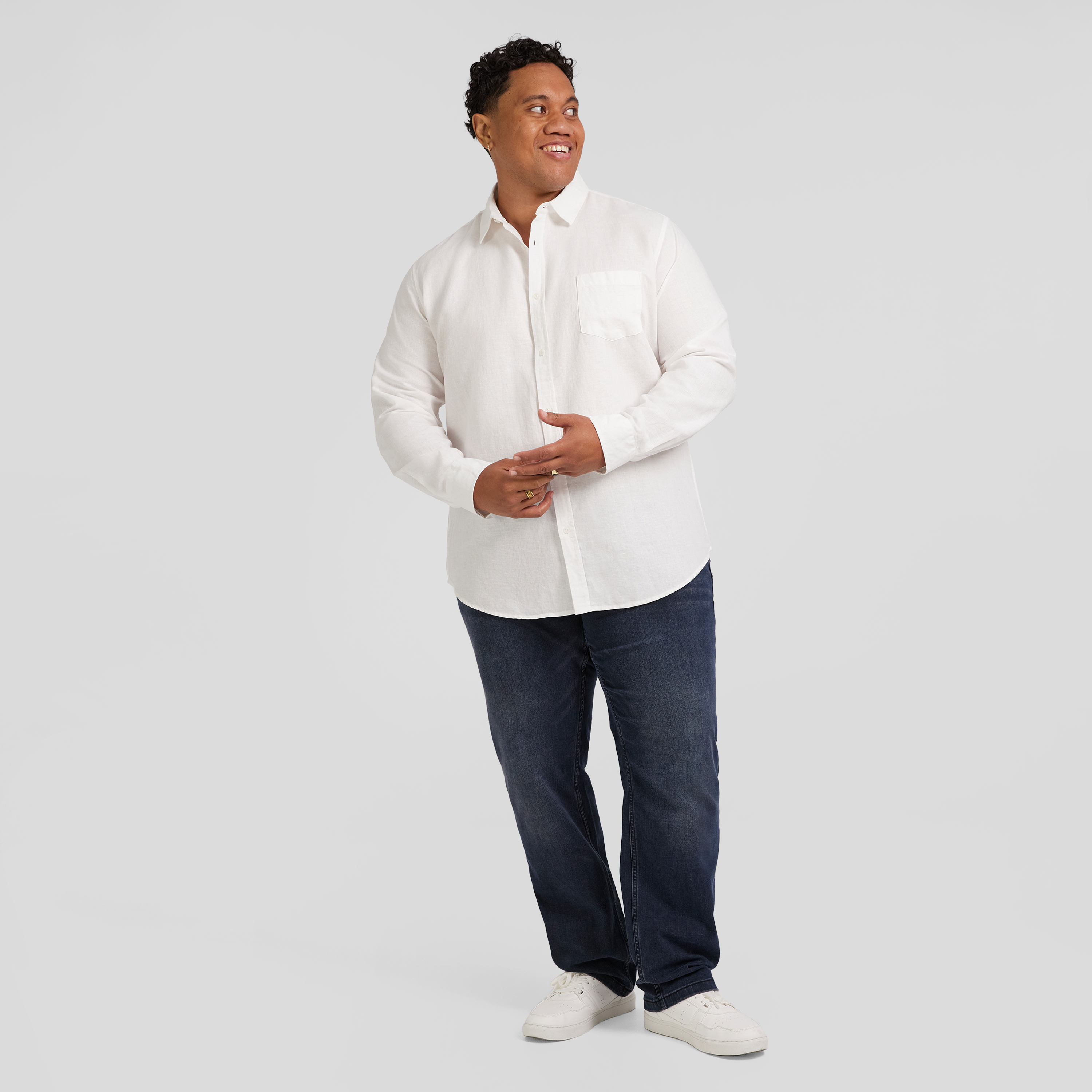 White Anders Linen Shirt