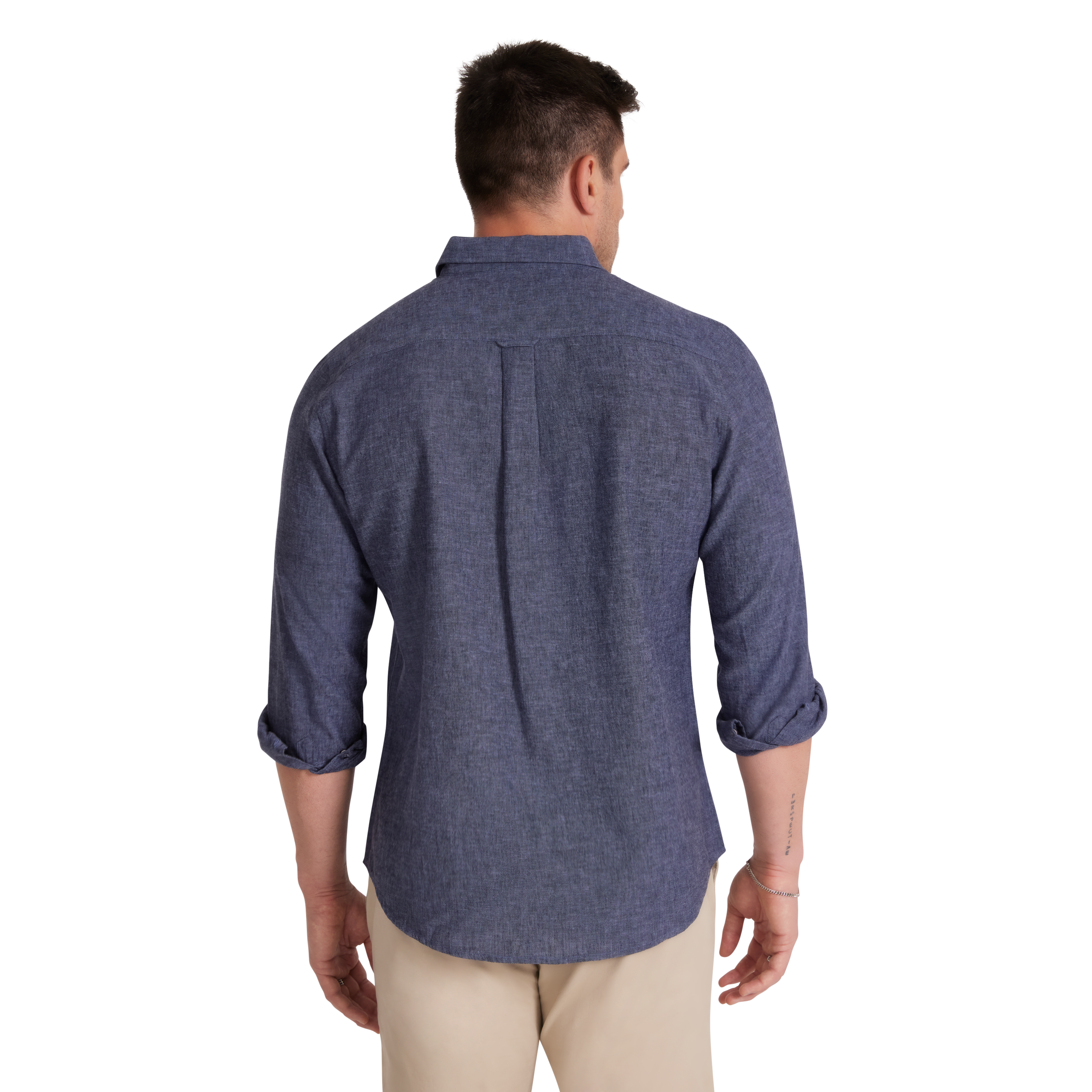 Indigo Serge Melange Linen Shirt