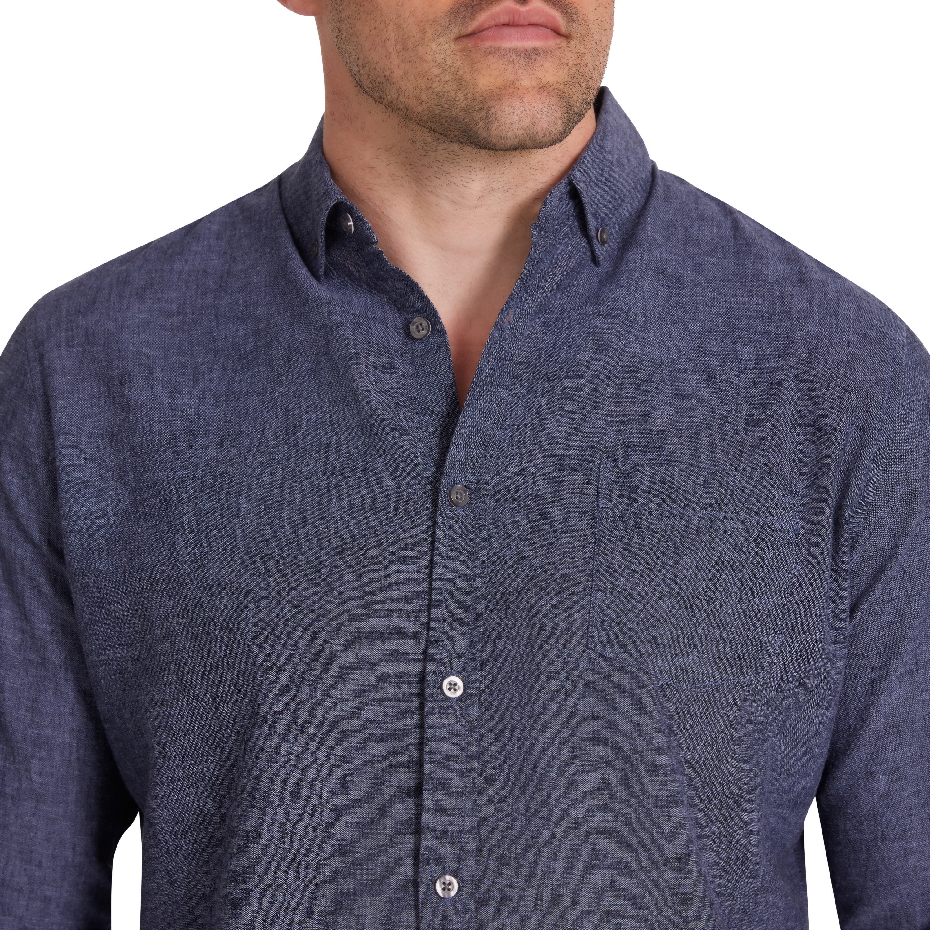 Indigo Serge Melange Linen Shirt