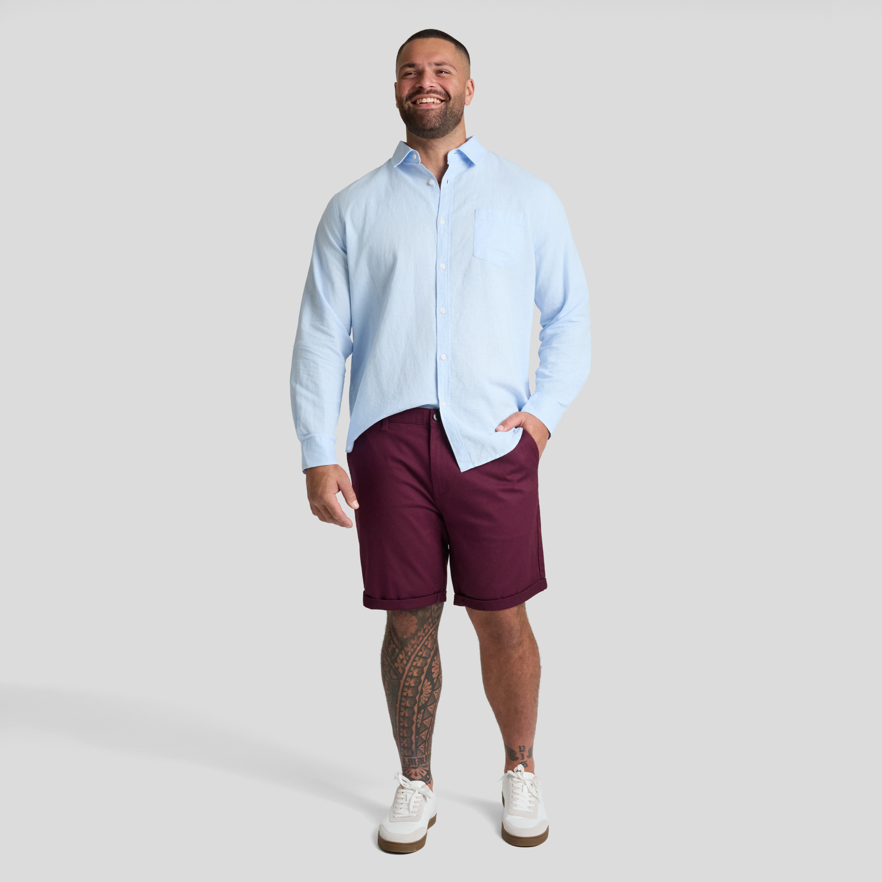 Burgundy Charlie Canvas Short