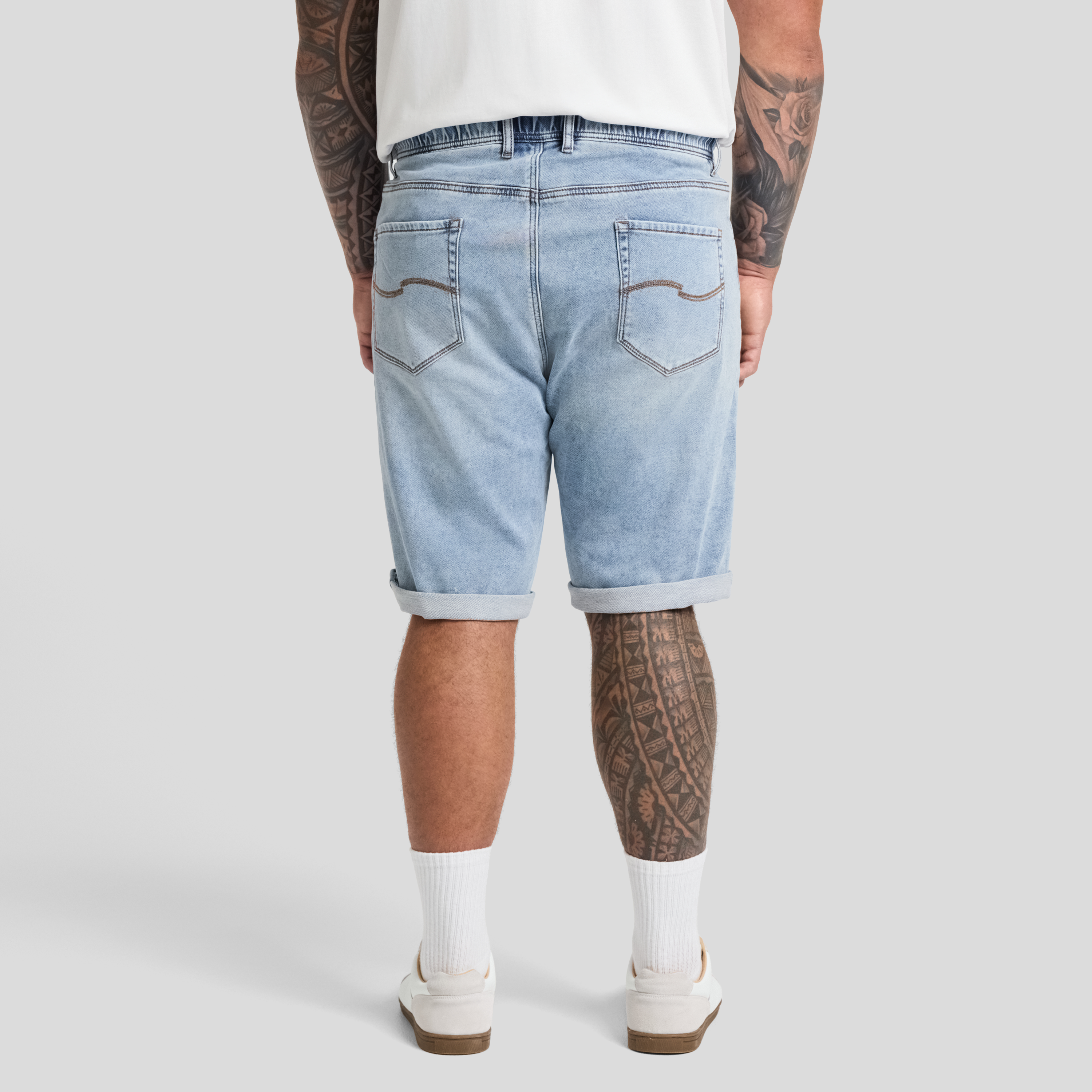 Light Wash Deran Knit Denim Short