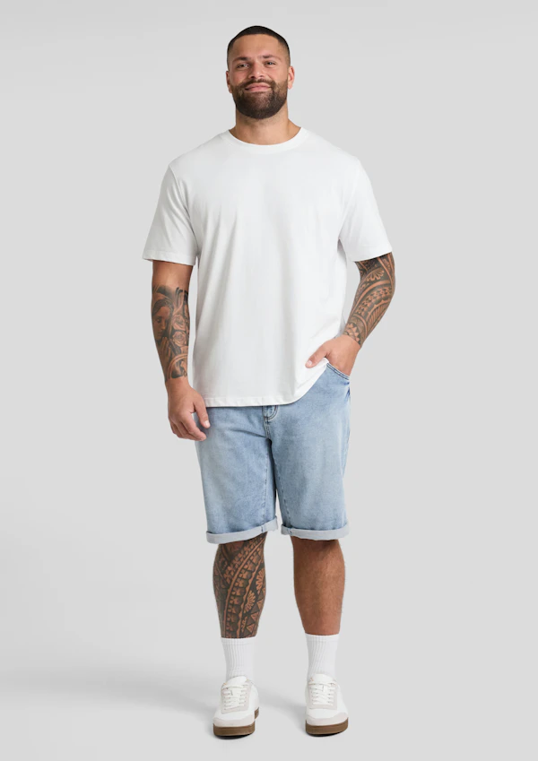 Light Wash Deran Knit Denim Short