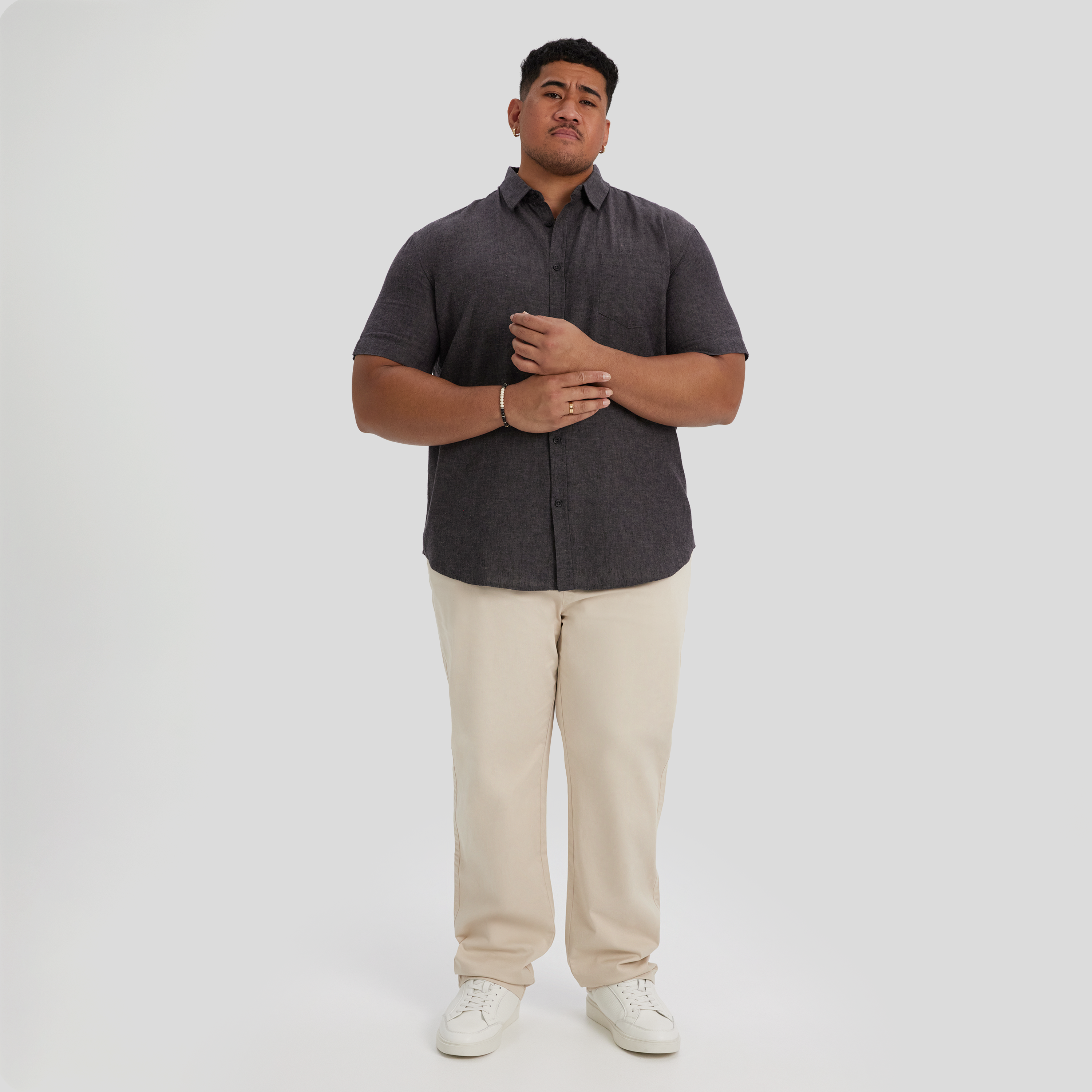 Charcoal Tahiti Linen Shirt