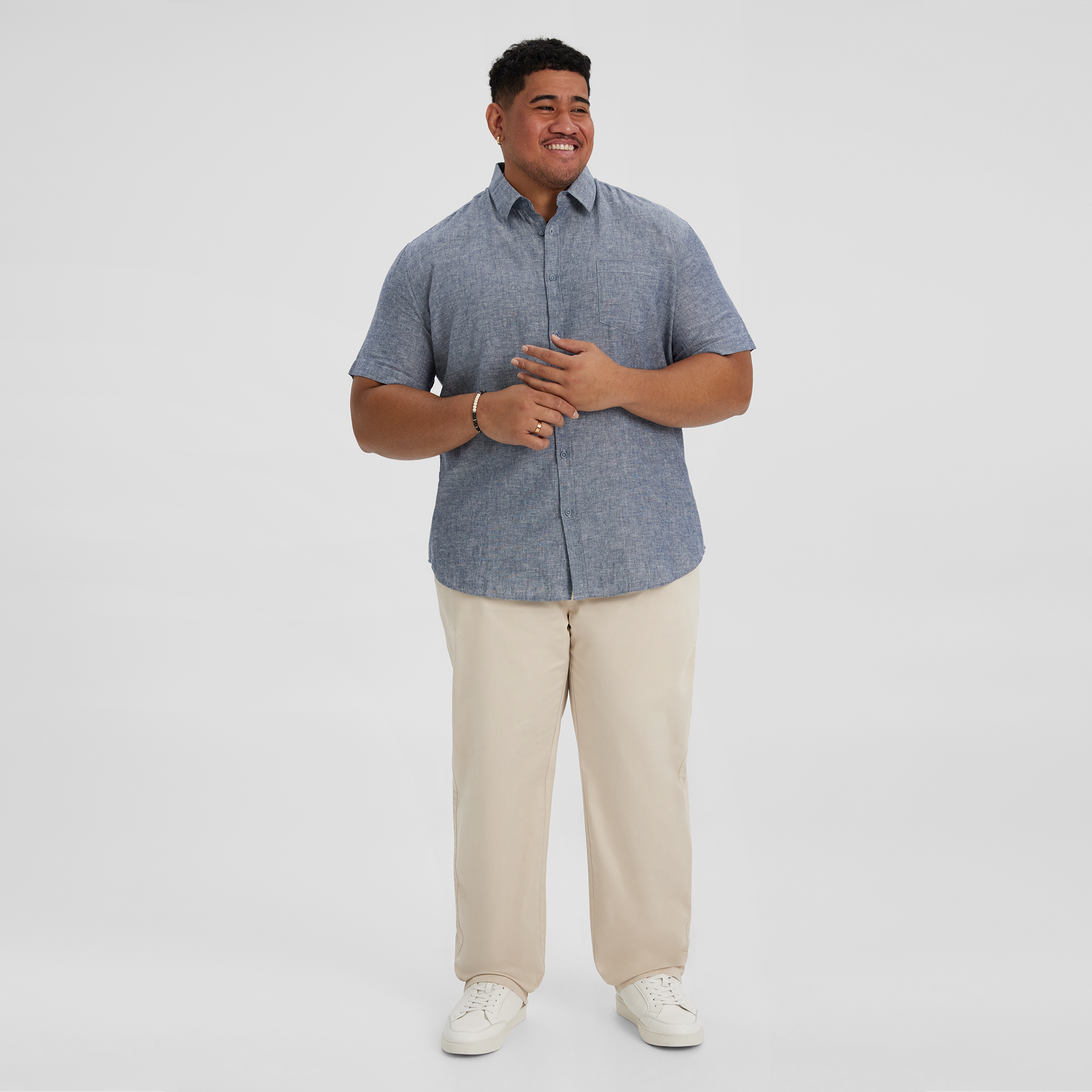 Dark Blue Tahiti Linen Shirt