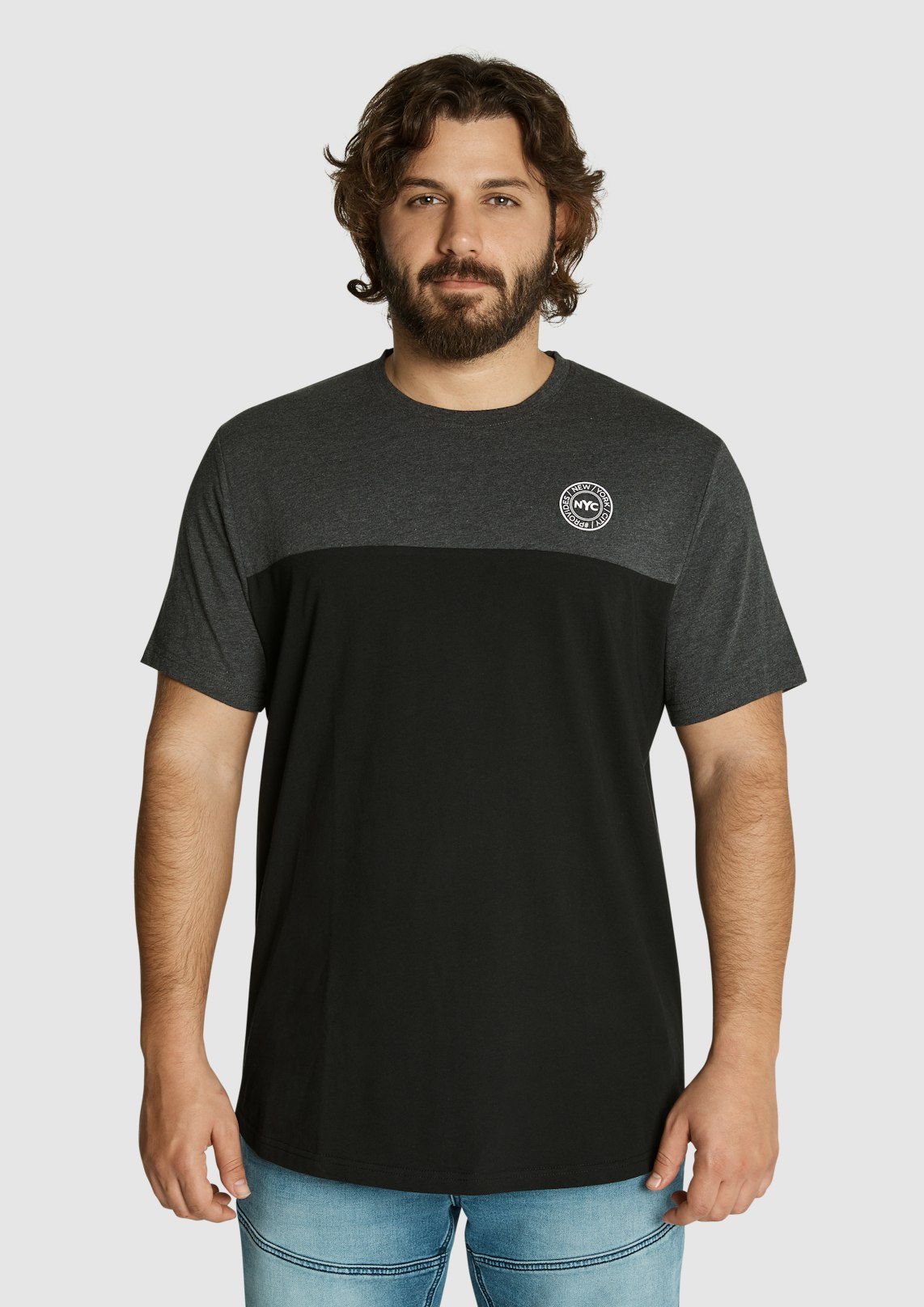 New York Splice Longline Scoop Tee