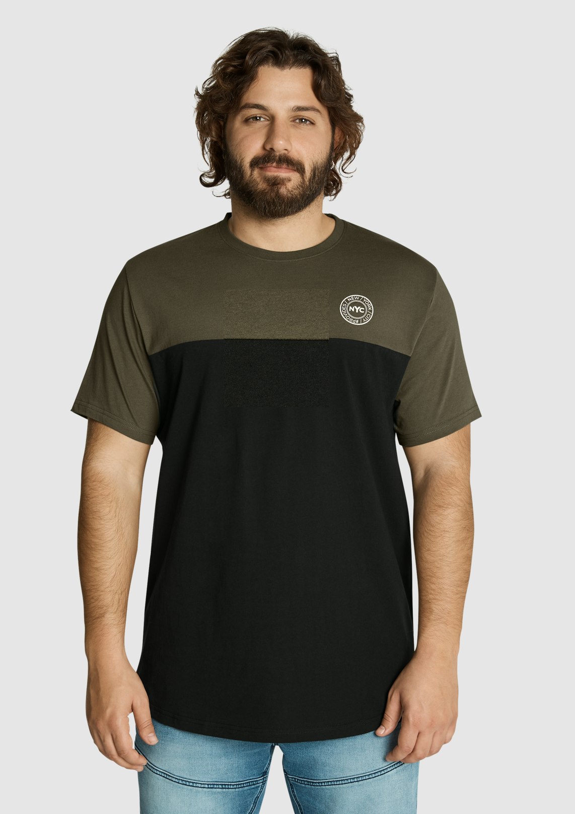 New York Splice Longline Scoop Tee