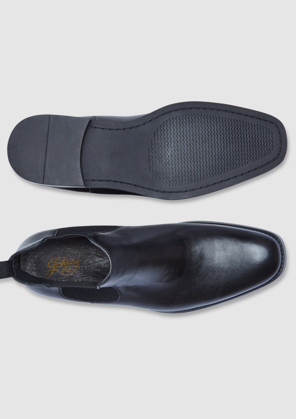 Black Morgan Leather Chelsea Boot