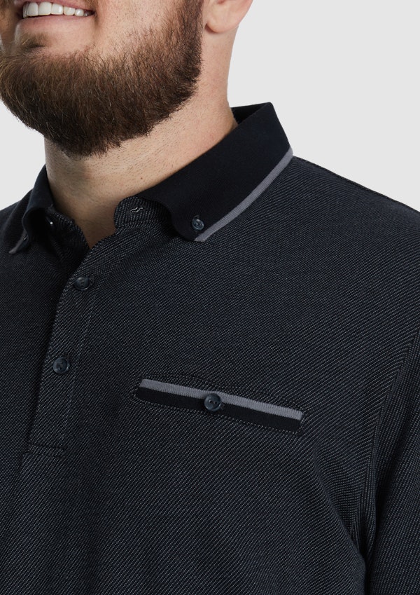 Black Hudson Tipped Polo