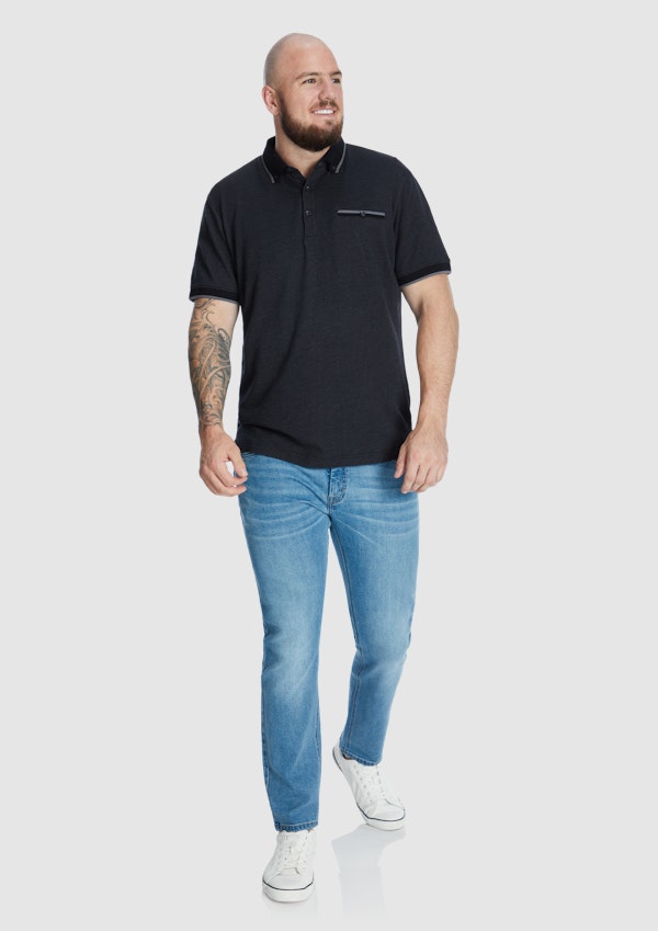 Black Hudson Tipped Polo